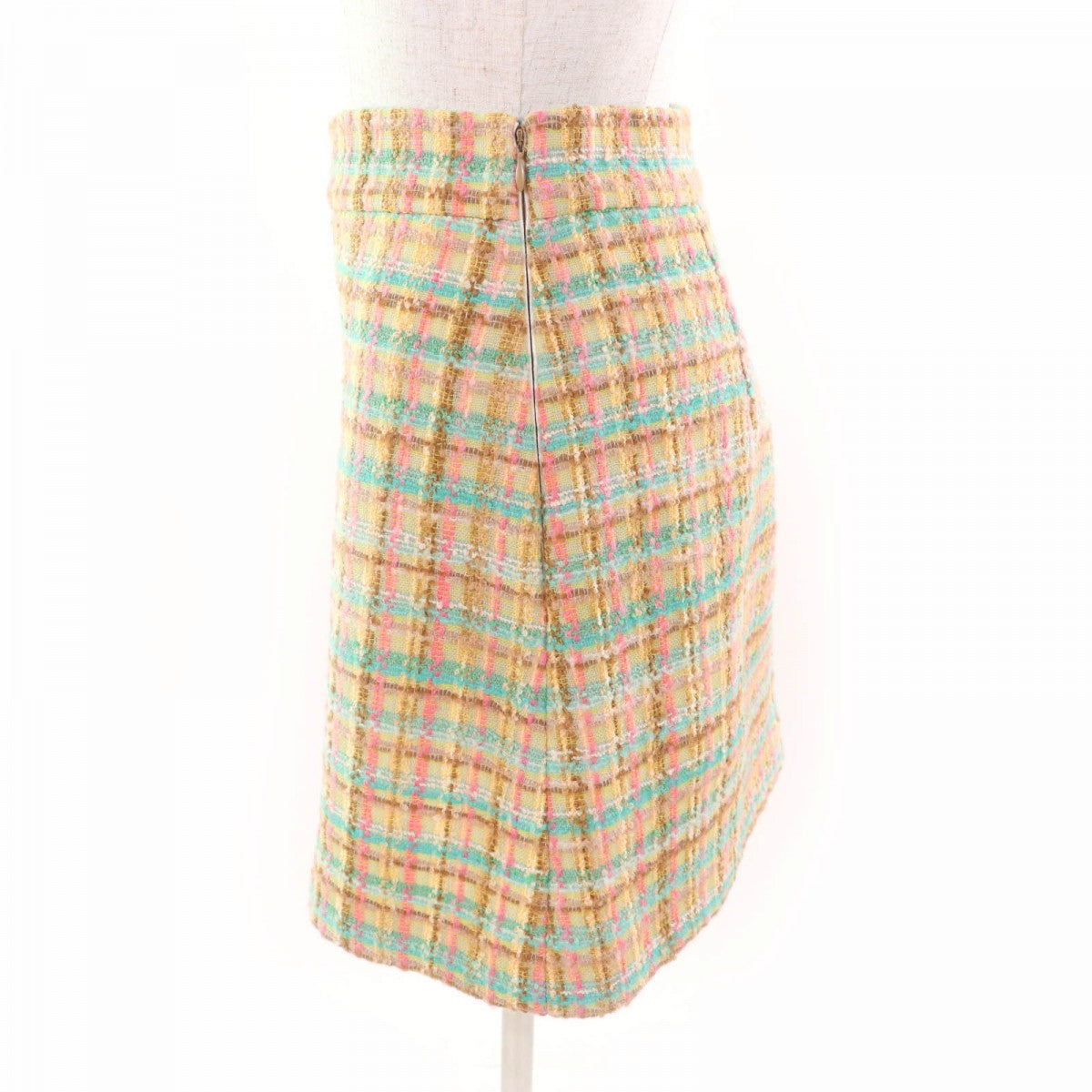 Miu Miu Tweed Skirt Mg926 Wool Multi 40