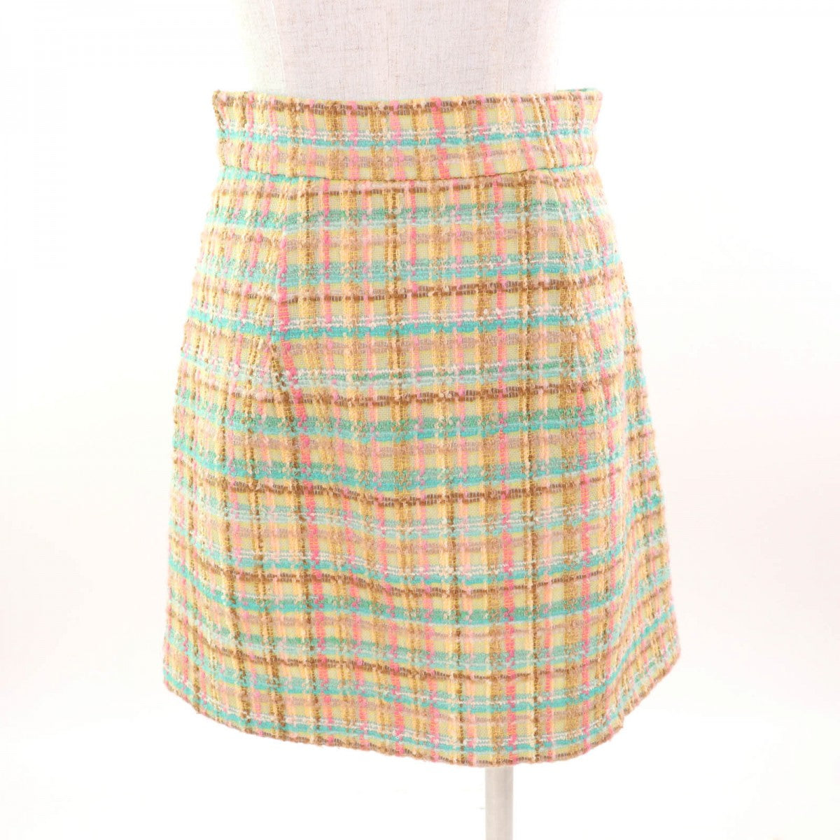 Miu Miu Tweed Skirt Mg926 Wool Multi 40