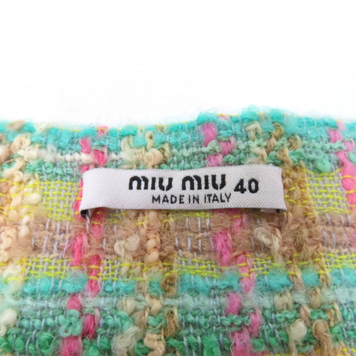 Miu Miu Tweed Skirt Mg926 Wool Multi 40