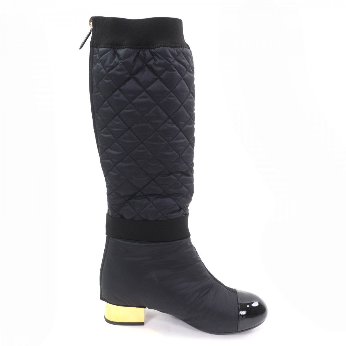 Chanel Knee-High Boots G38428 Leather Black 36