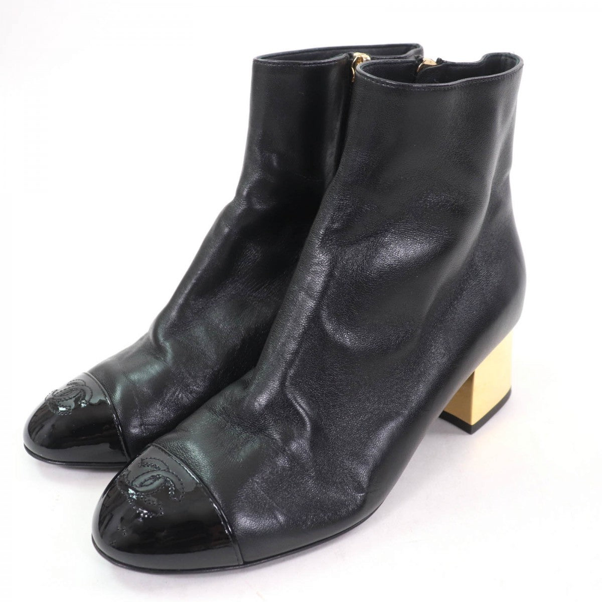 Chanel Knee-High Boots G38428 Leather Black 36