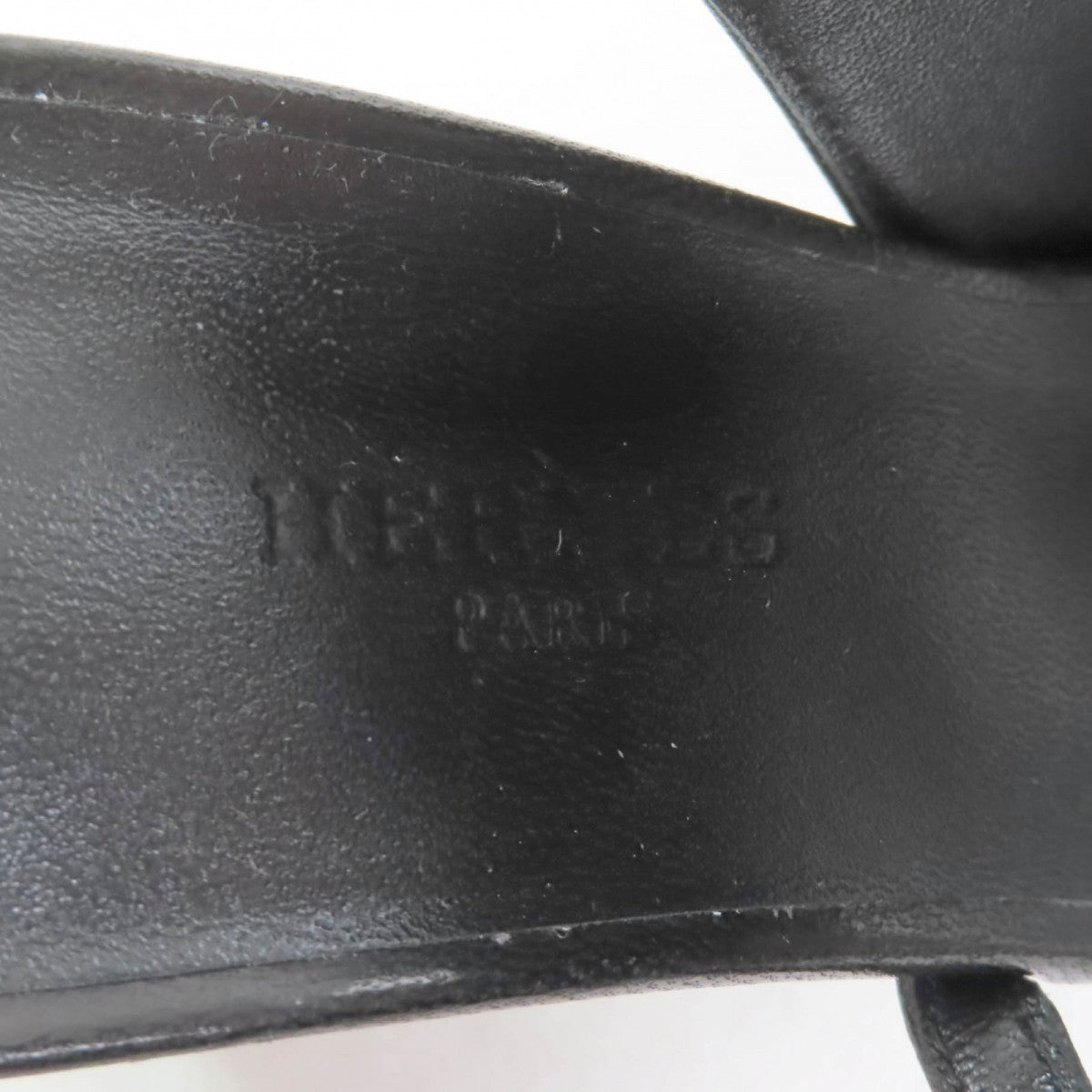 Hermes Sandals Leather Black Inconnu 85 35