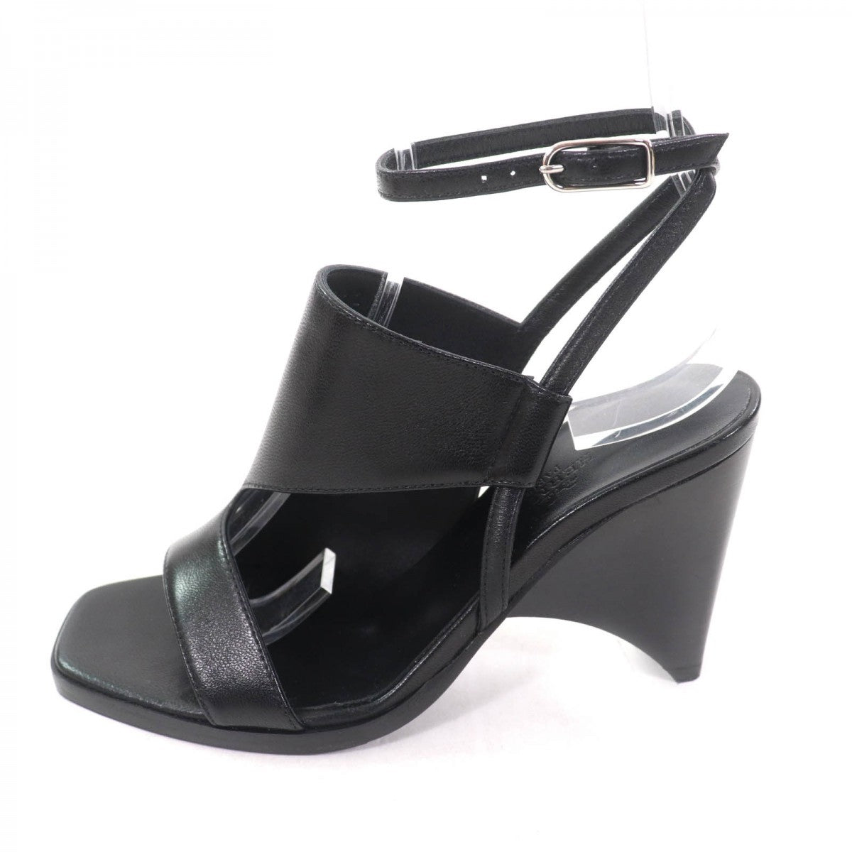 Hermes Sandals Leather Black Inconnu 85 35