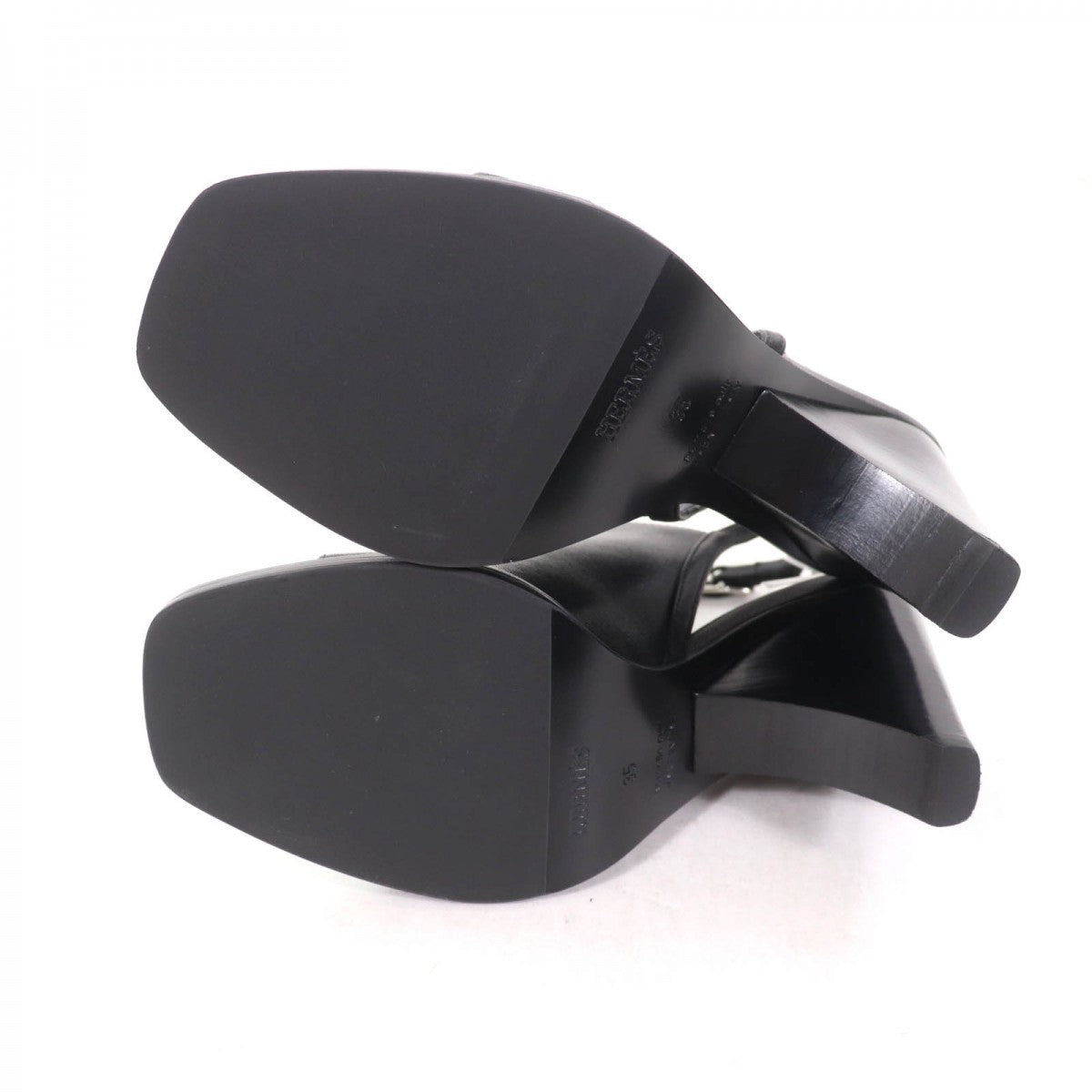Hermes Sandals Leather Black Inconnu 85 35