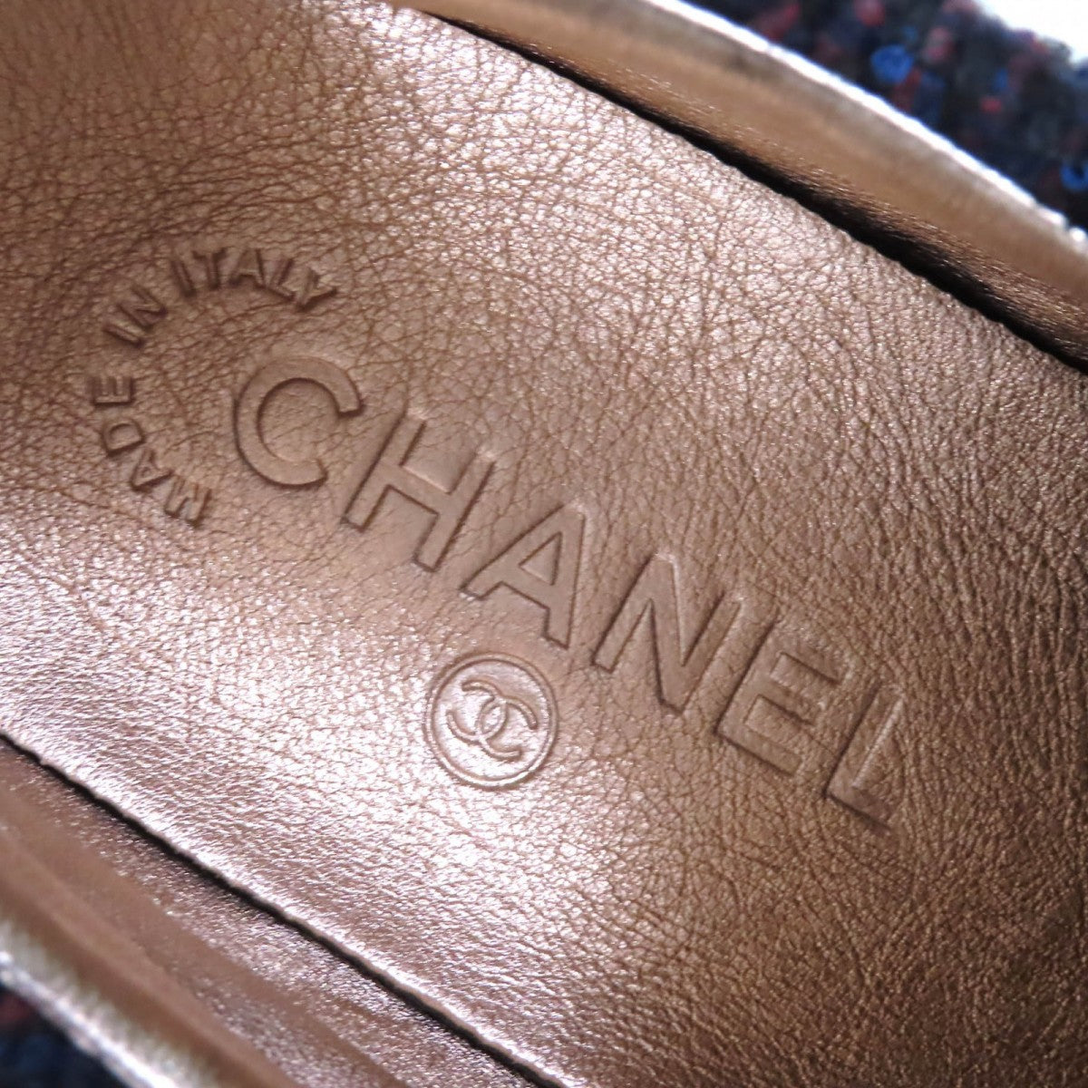 Chanel Sneakers G30422 Suede Leather Metallic Yellow Black Brown 35