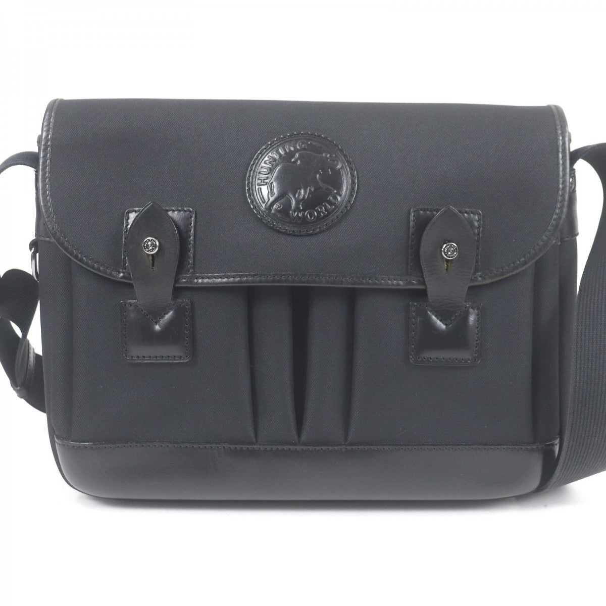 Hunting World Shoulder Bag Canvas Black Safari Today Carryall