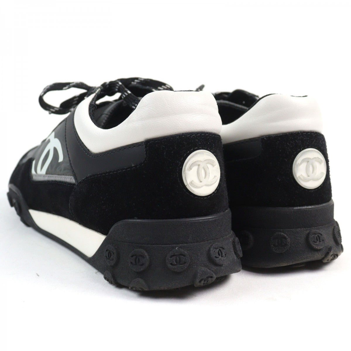 Chanel Sneakers G34087 Leather Black White 41
