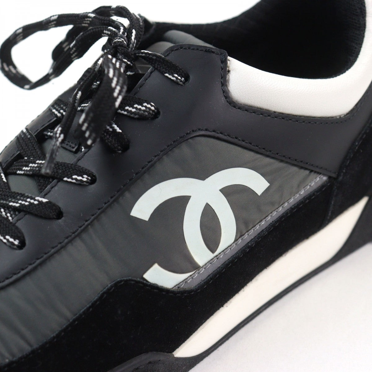 Chanel Sneakers G34087 Leather Black White 41