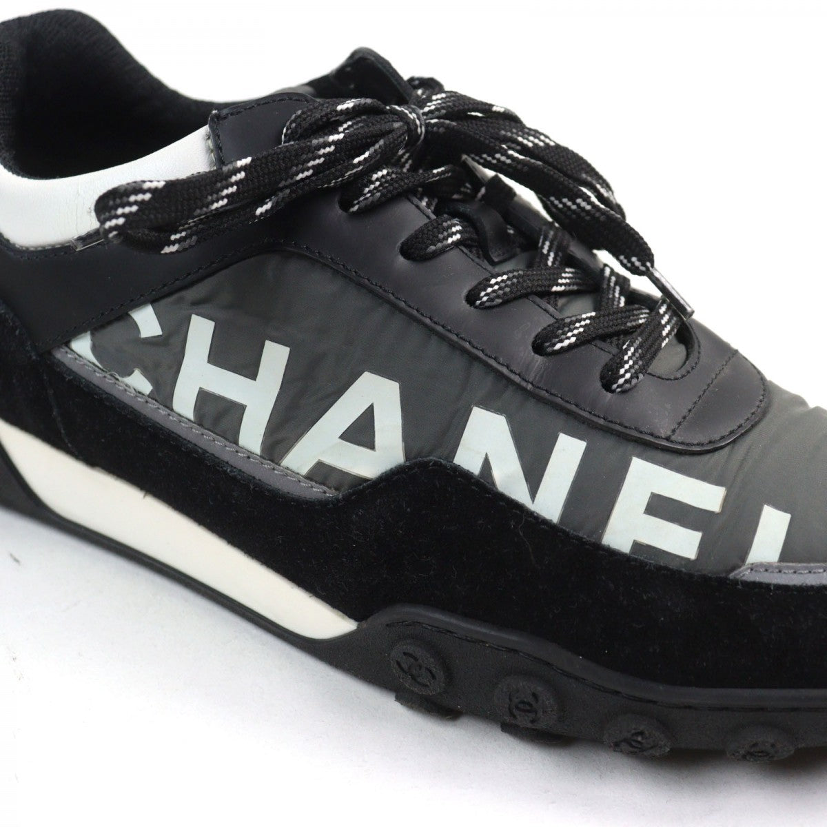Chanel Sneakers G34087 Leather Black White 41
