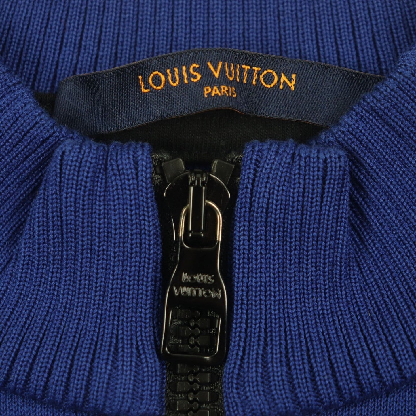 Louis Vuitton Short Sleeve Knit Cotton Blue-Black Jacquard Cycling S