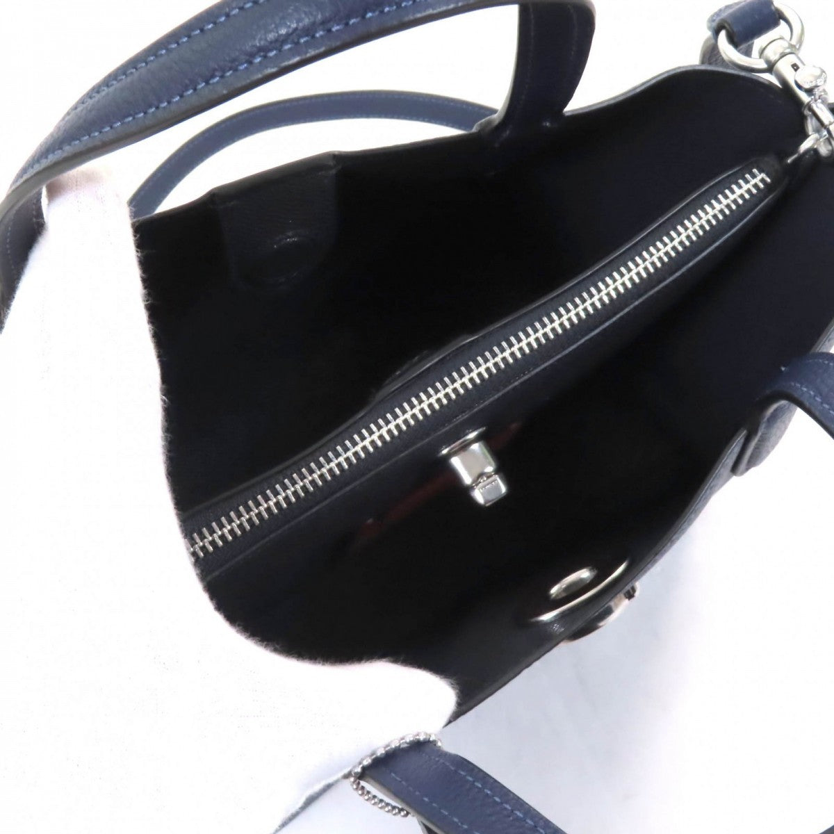 Coach Handbag C8859 Leather Navy Willow Tote 24