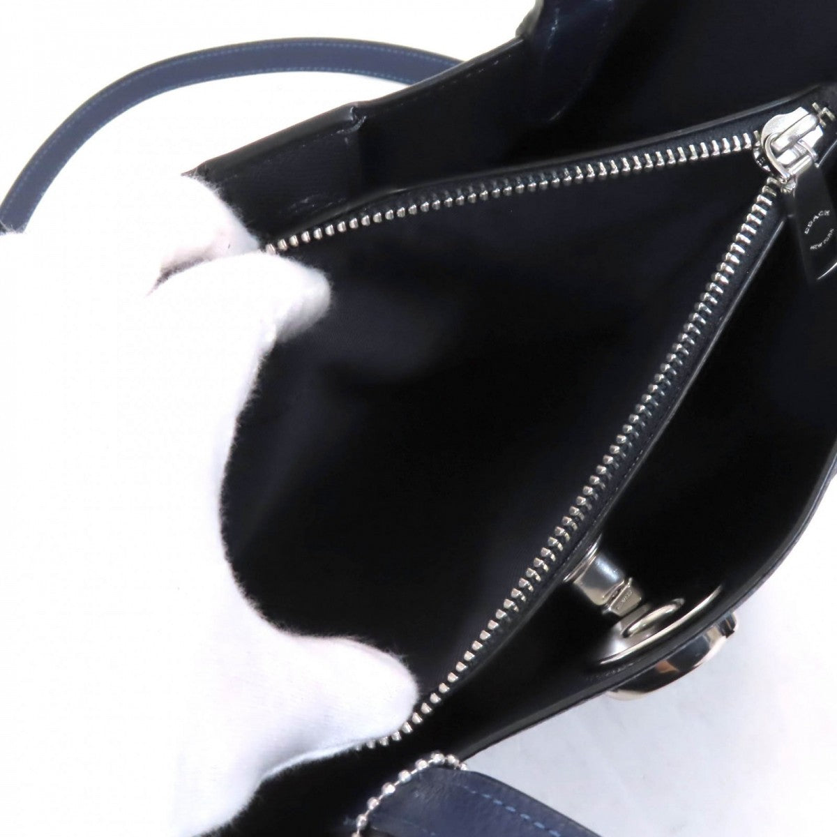 Coach Handbag C8859 Leather Navy Willow Tote 24