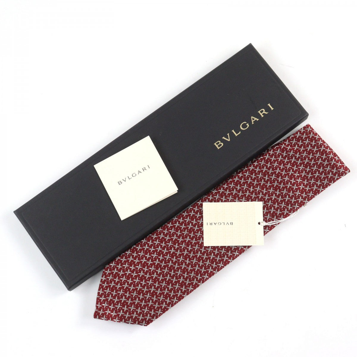 Bvlgari Tie Silk Red Overall Handle