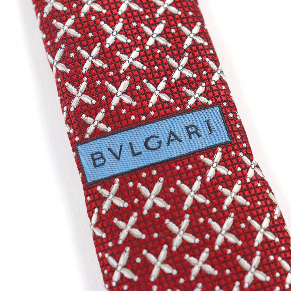 Bvlgari Tie Silk Red Overall Handle