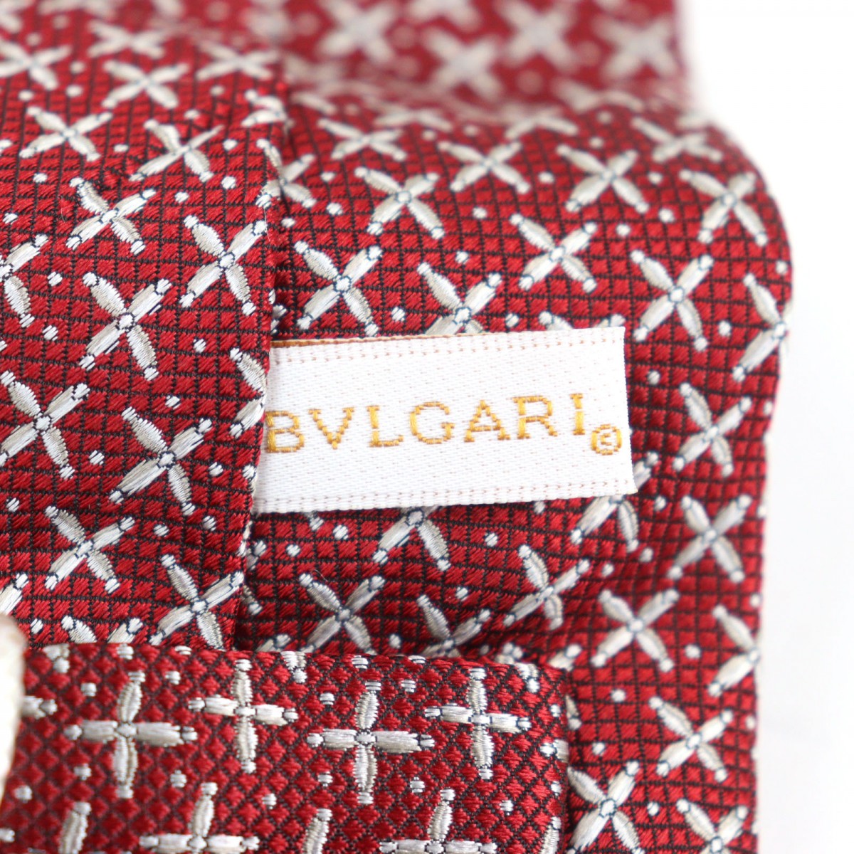 Bvlgari Tie Silk Red Overall Handle