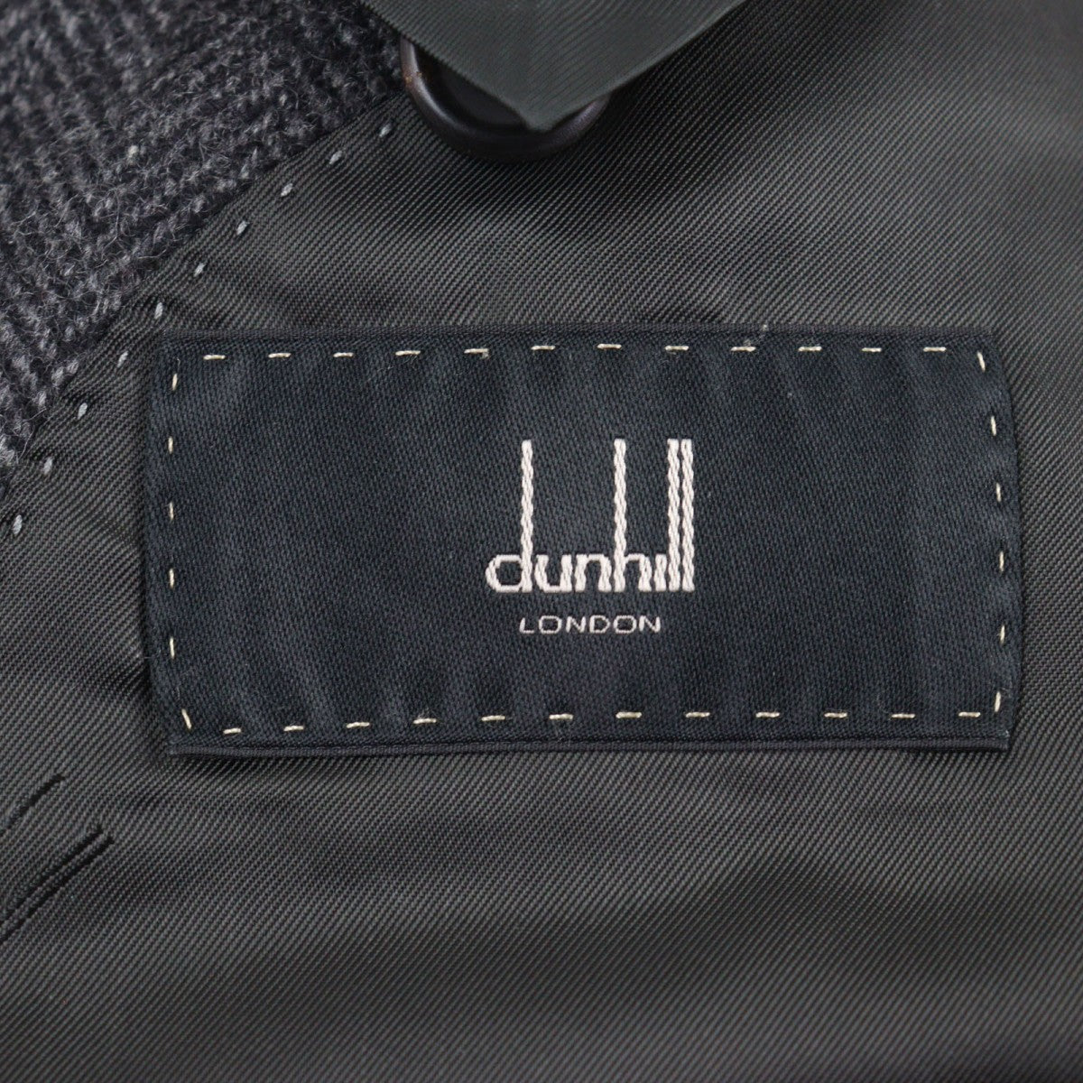 Dunhill Tailored Jacket Cashmere Grey Herringbone Pattern 54