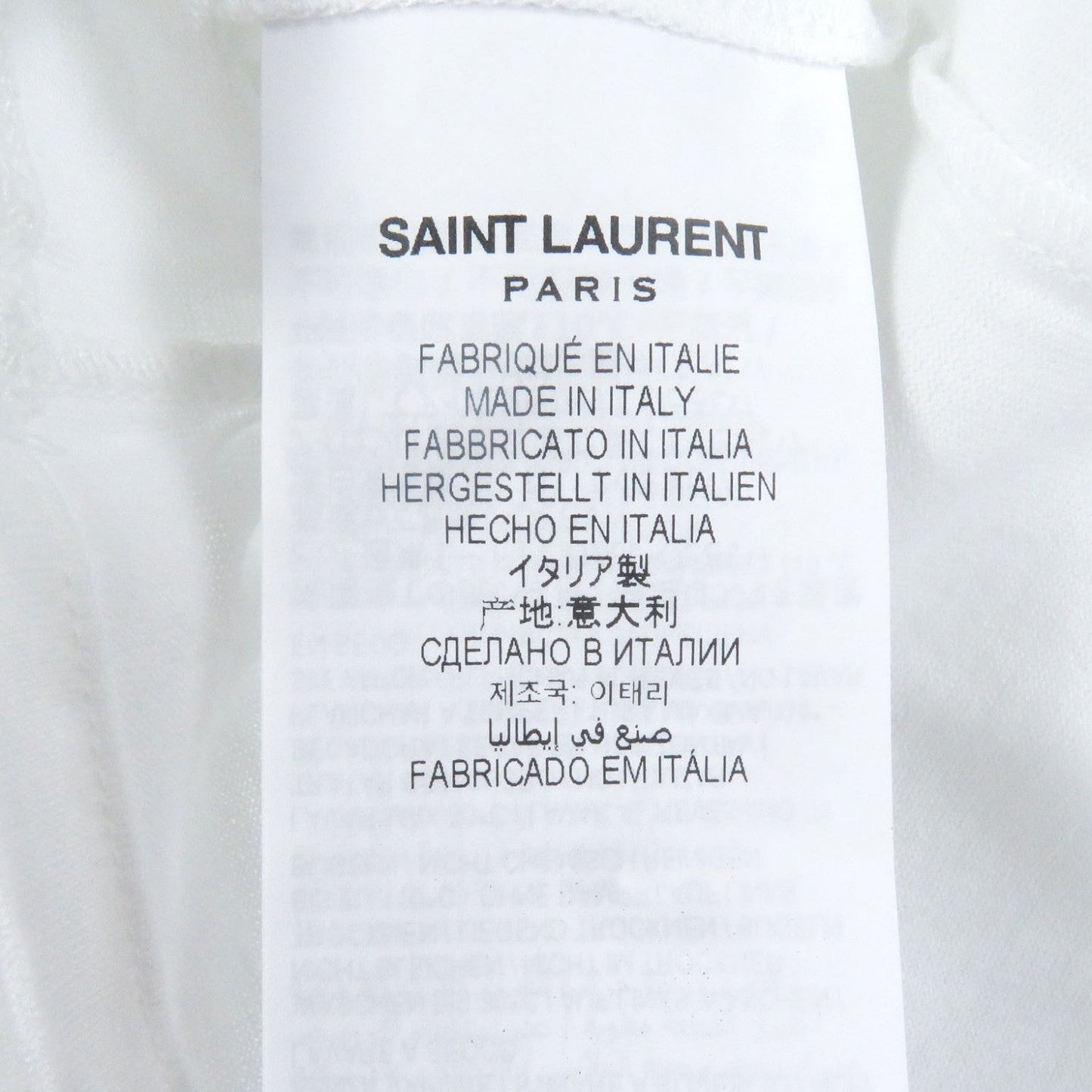 Saint Laurent Paris Short Sleeve T-Shirt 464572 Cotton White Xs