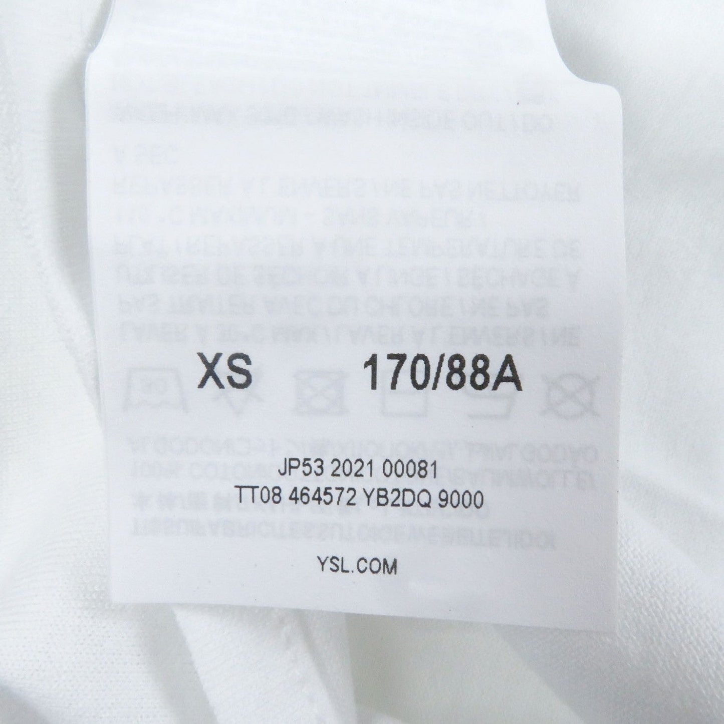 Saint Laurent Paris Short Sleeve T-Shirt 464572 Cotton White Xs