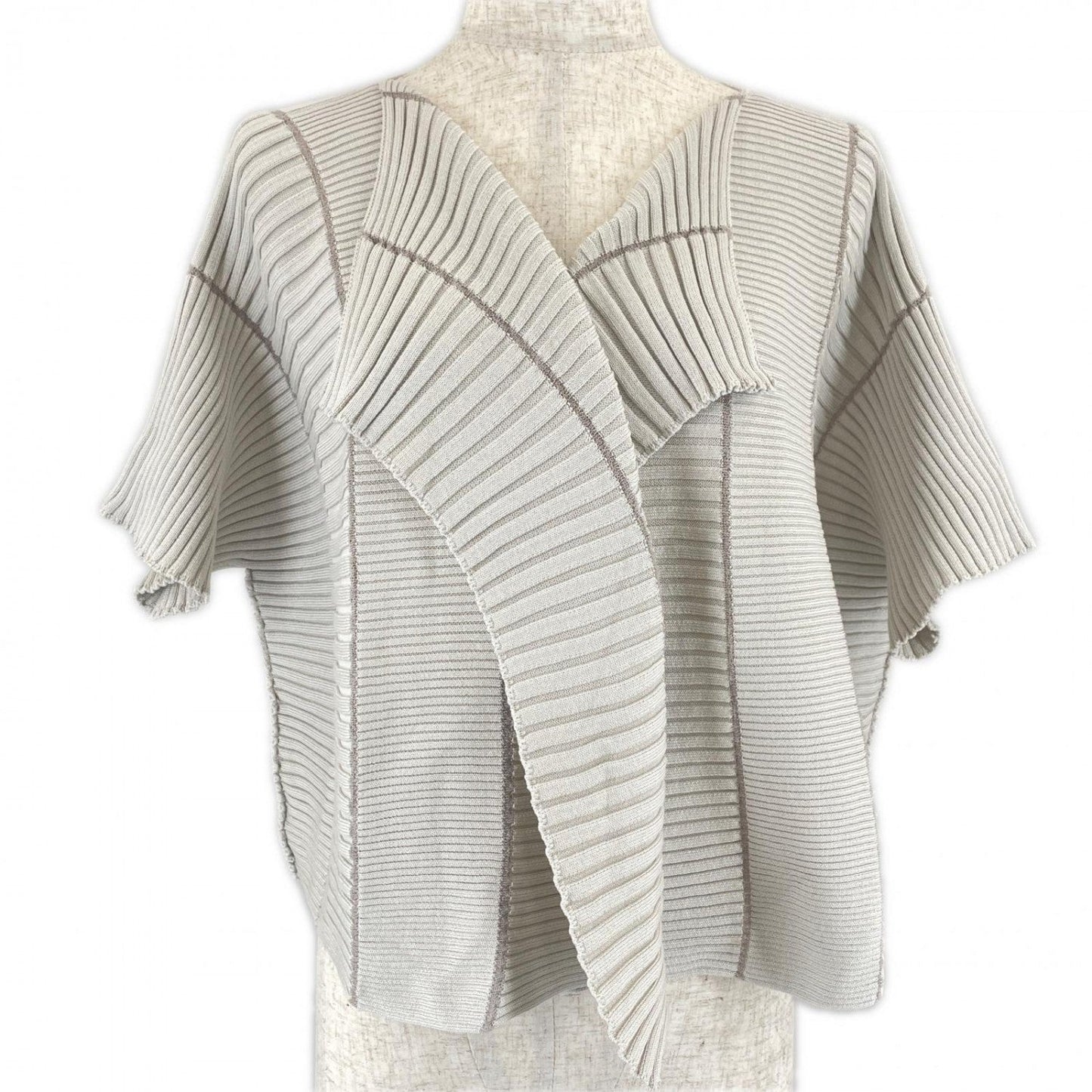Issey Miyake Cardigan Im31Ko788 Polyester Gray 2