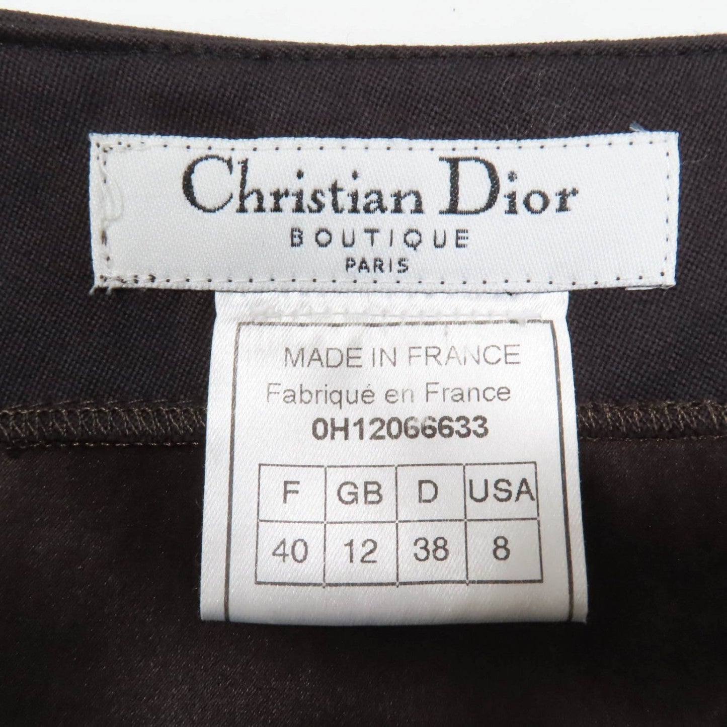 Christian Dior One Piece 0H12066633 Wool Brown 40