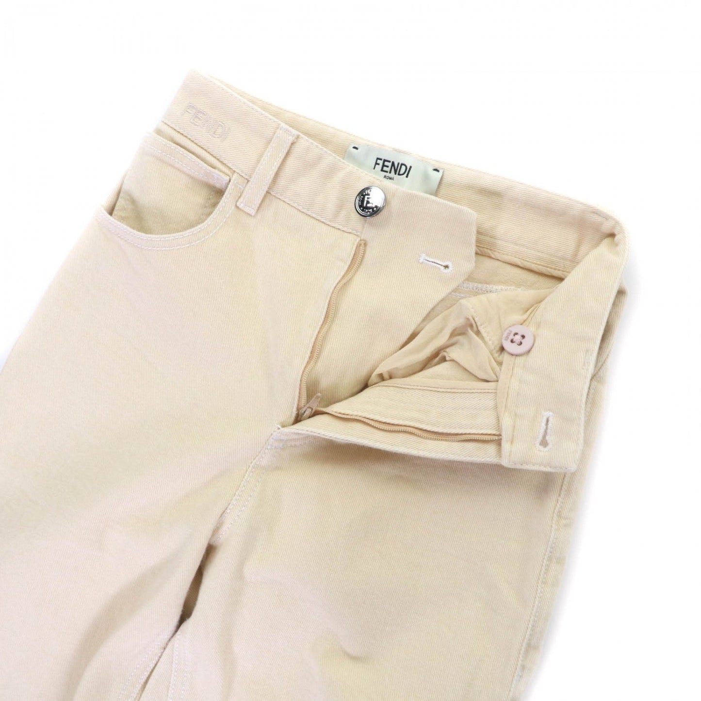 Fendi Denim Pants Fr6169 Cotton Beige 36