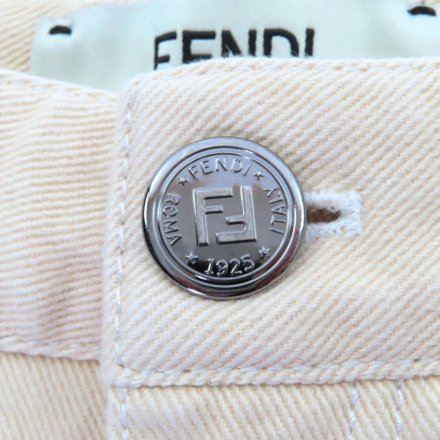 Fendi Denim Pants Fr6169 Cotton Beige 36
