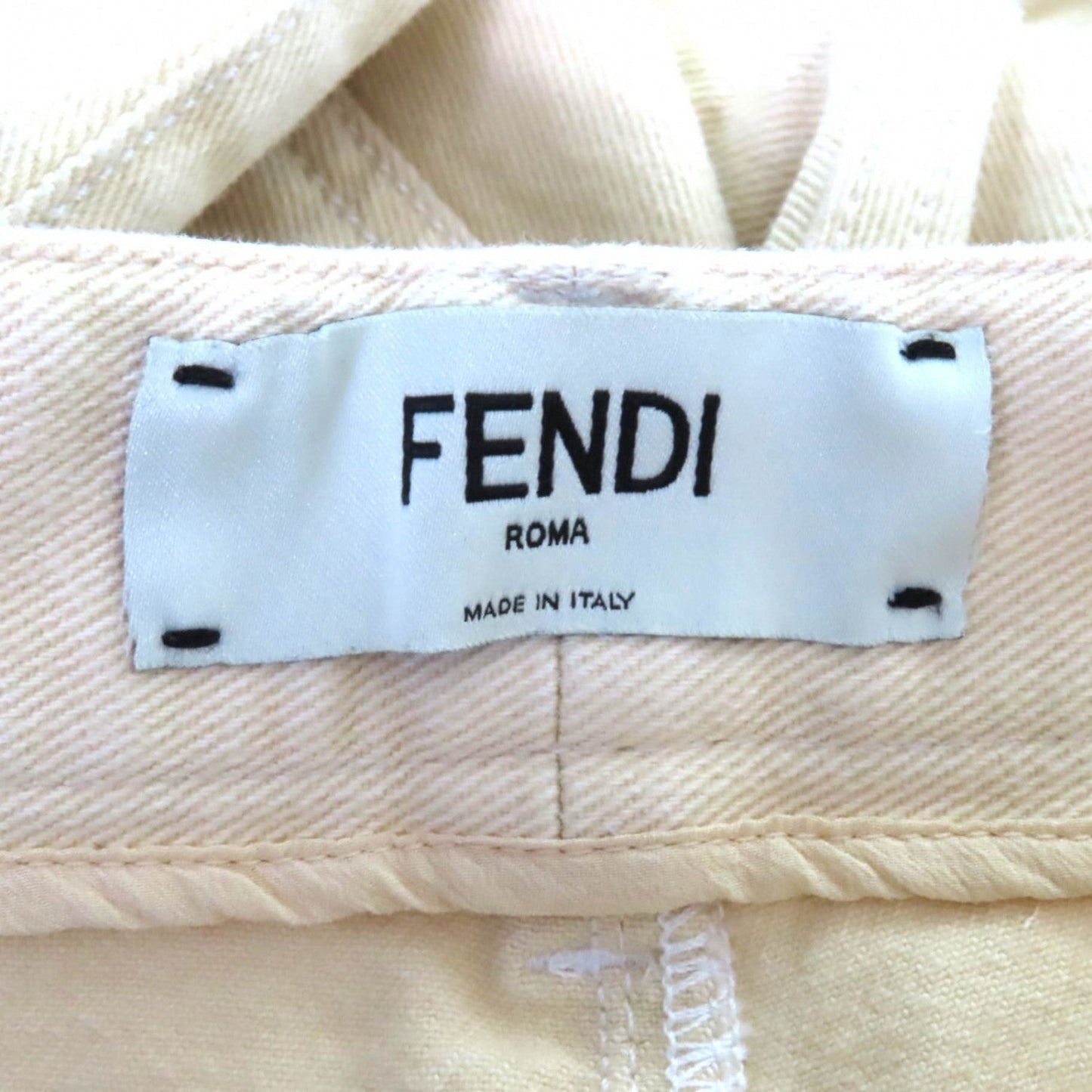 Fendi Denim Pants Fr6169 Cotton Beige 36