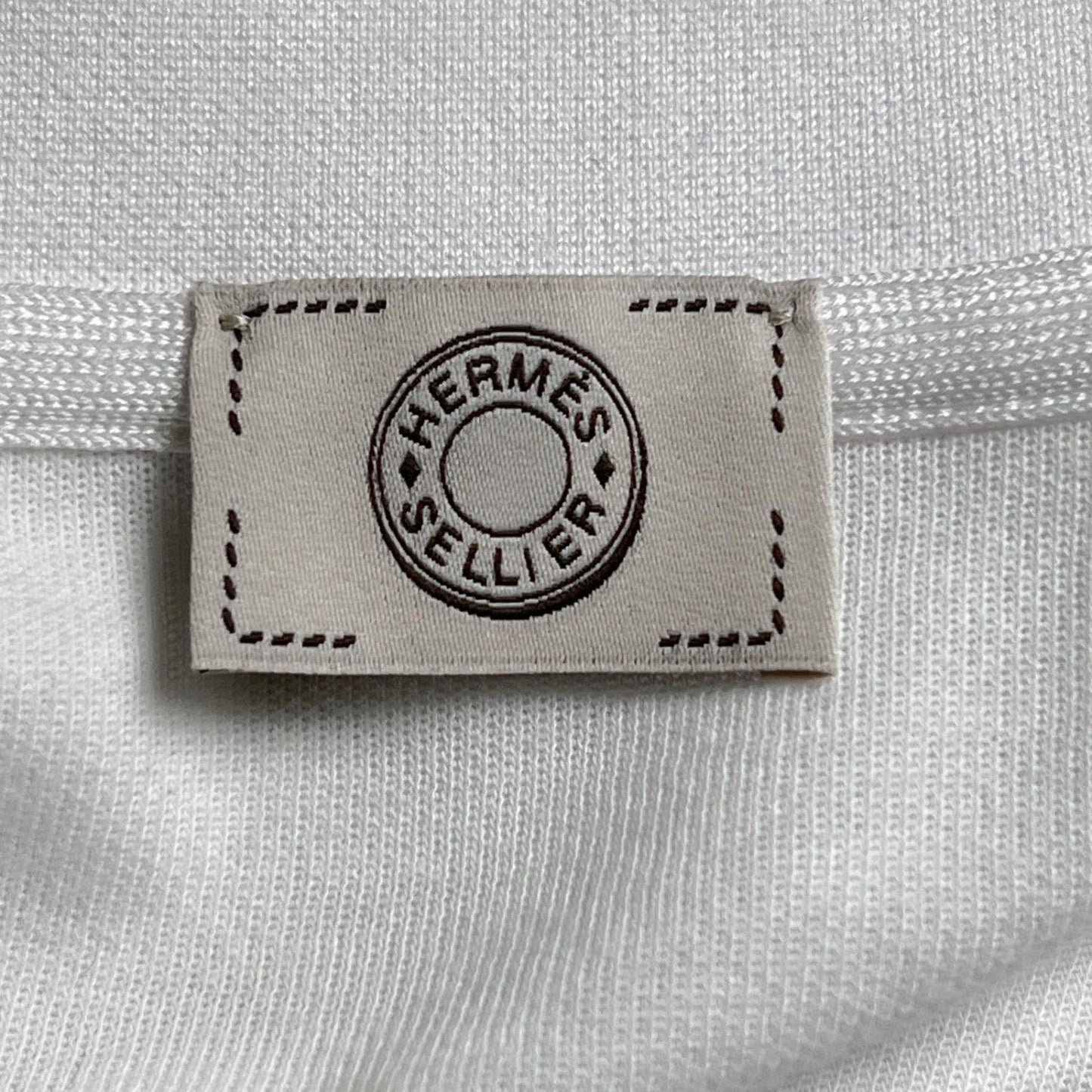 Hermes Short Sleeve Polo Shirt Cotton White L