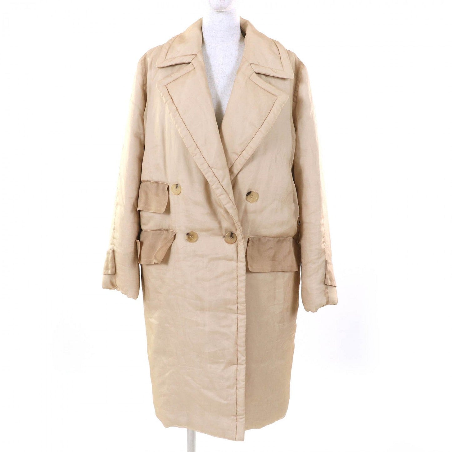 Max Mara Coat Silk Beige 38