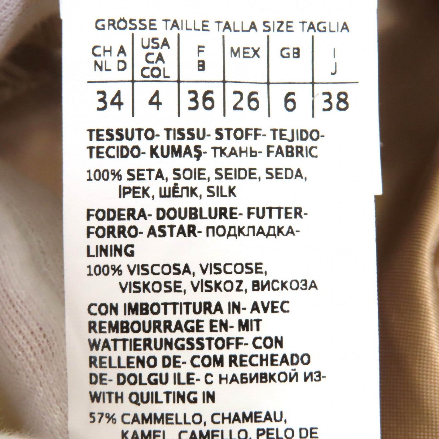 Max Mara Coat Silk Beige 38
