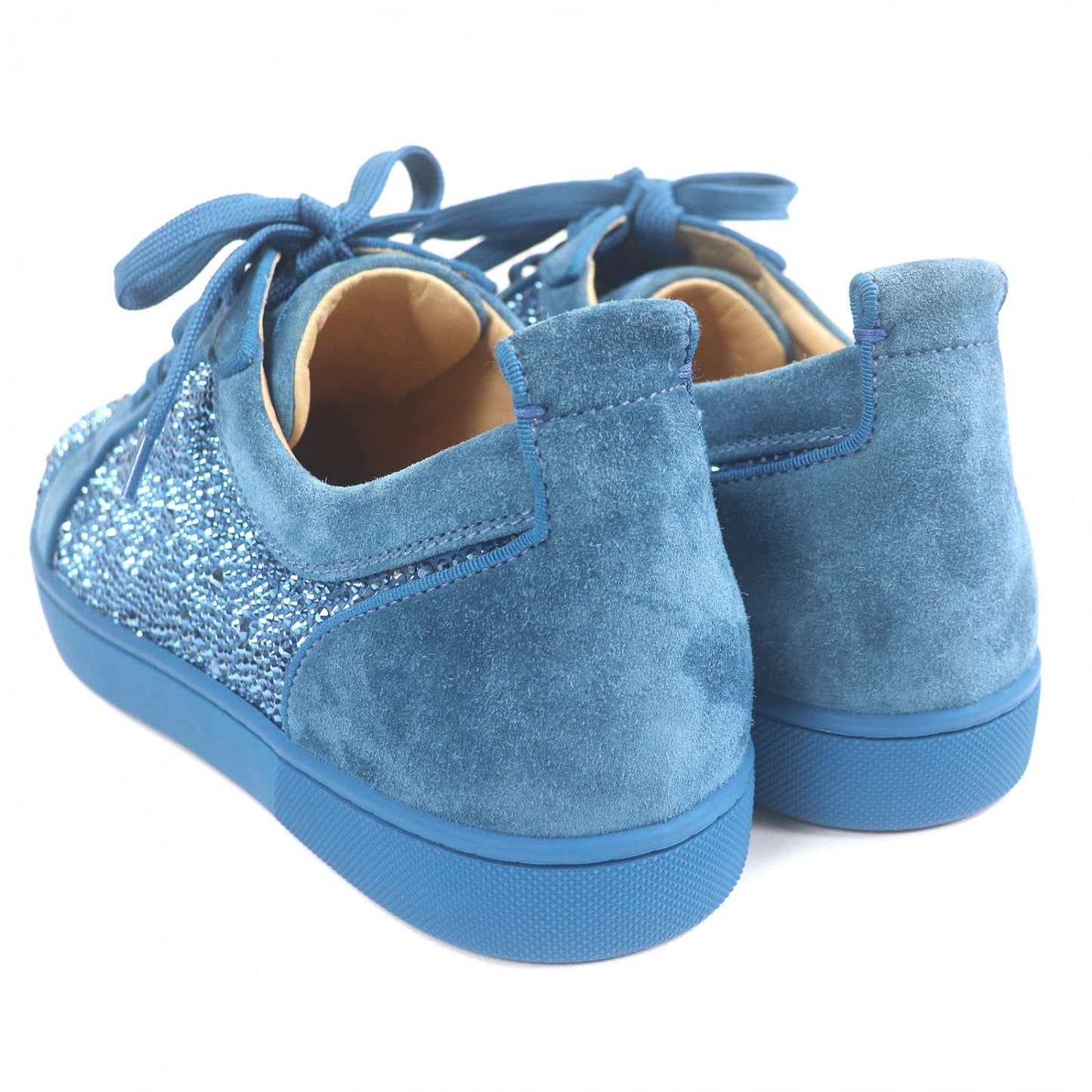 Christian Louboutin Low Cut Sneakers Suede Leather Blue Lewis Junior 42.5