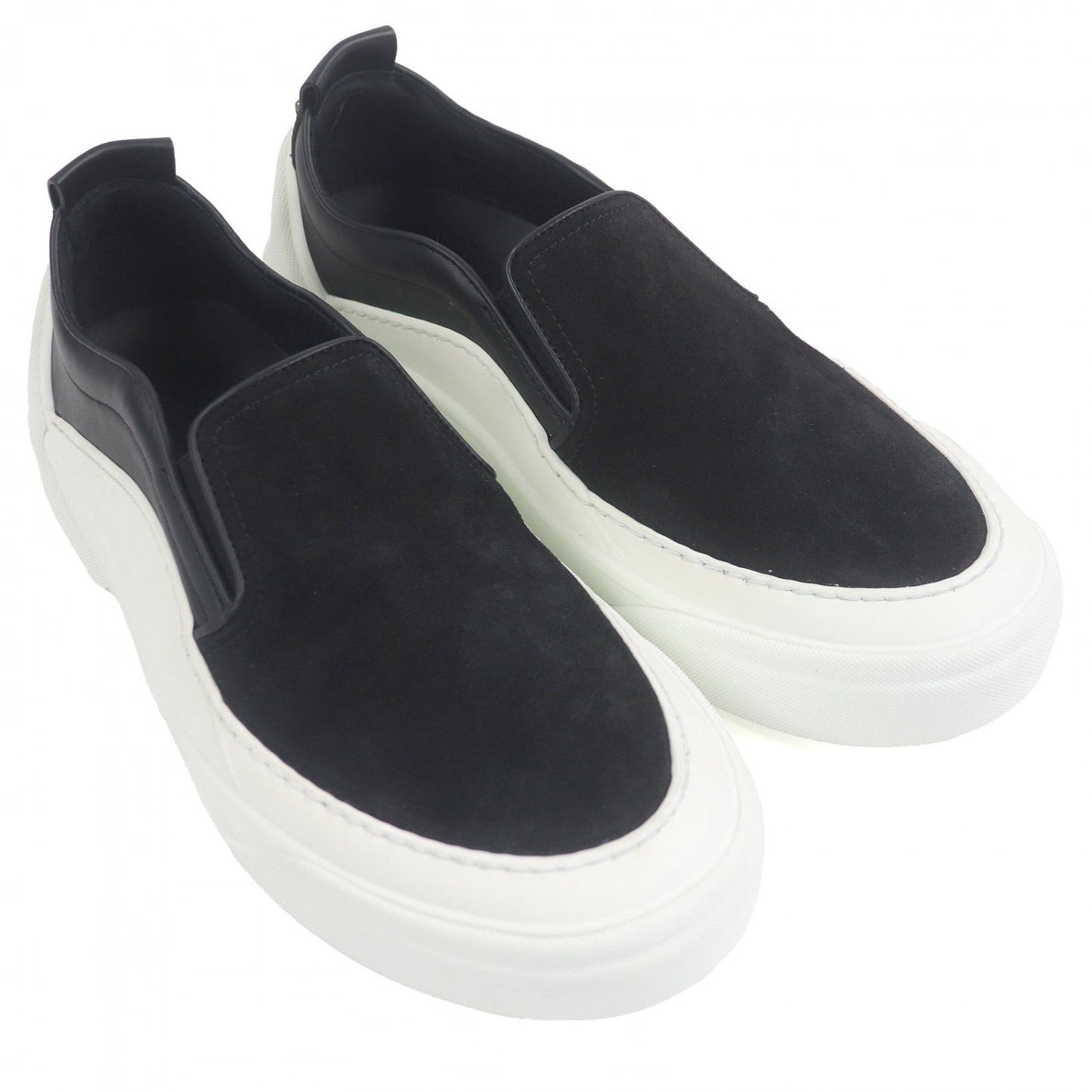 Jimmy Choo Low Cut Sneakers Suede Leather Black Choo V.B.C Slip On 39