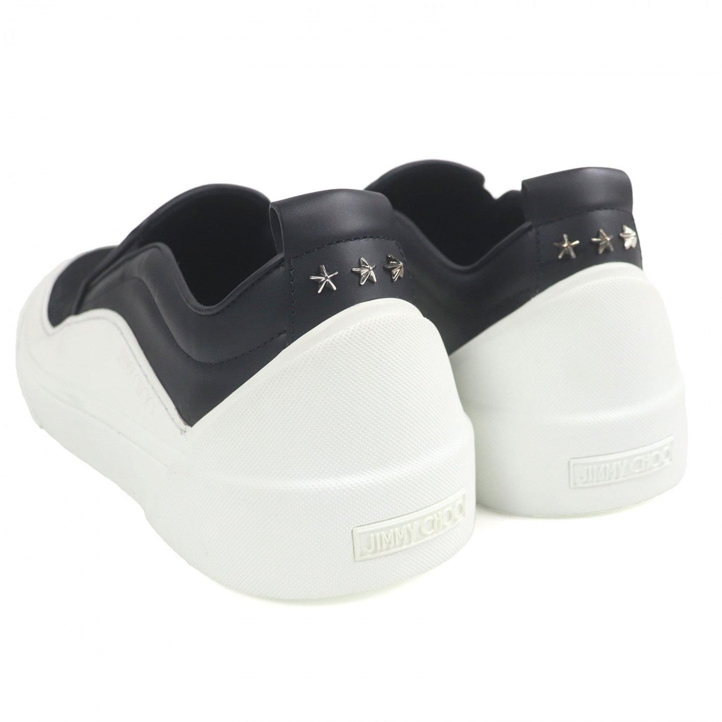 Jimmy Choo Low Cut Sneakers Suede Leather Black Choo V.B.C Slip On 39