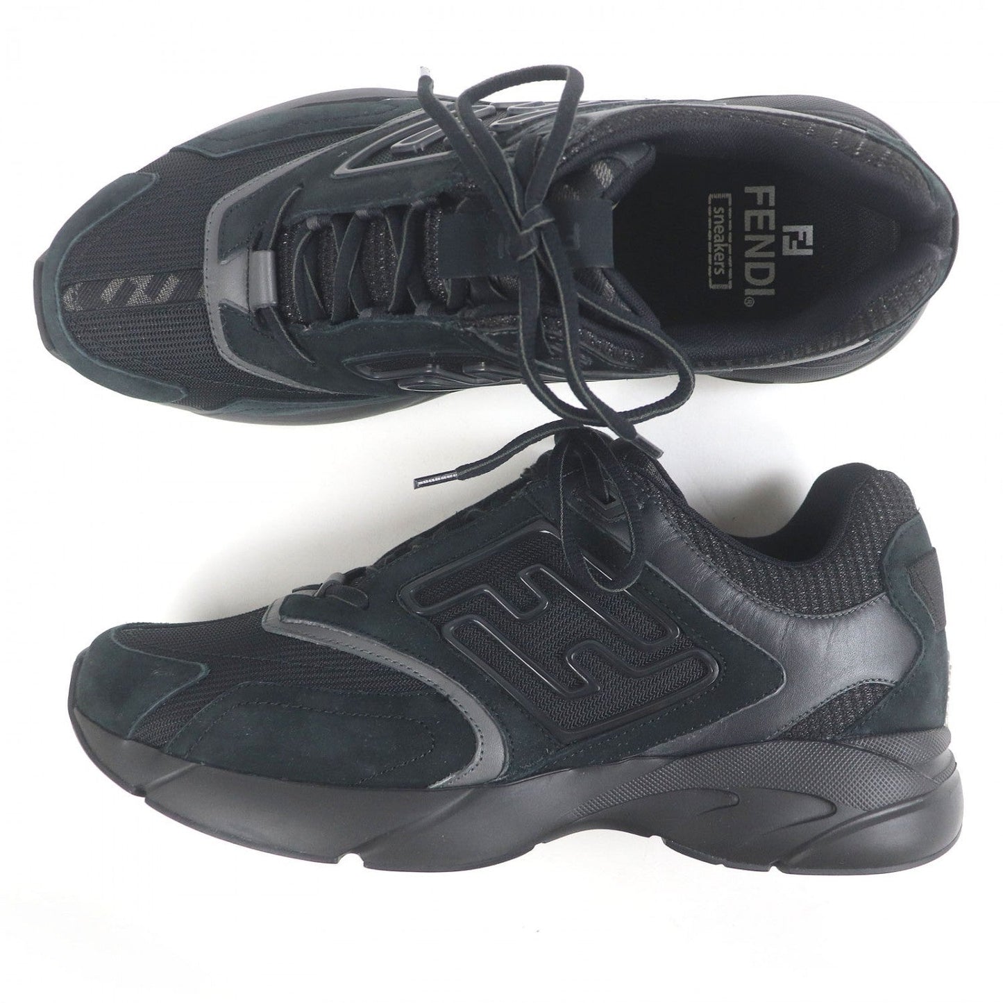 Fendi Low Cut Sneakers 7E1555 Mesh Black Faster 8
