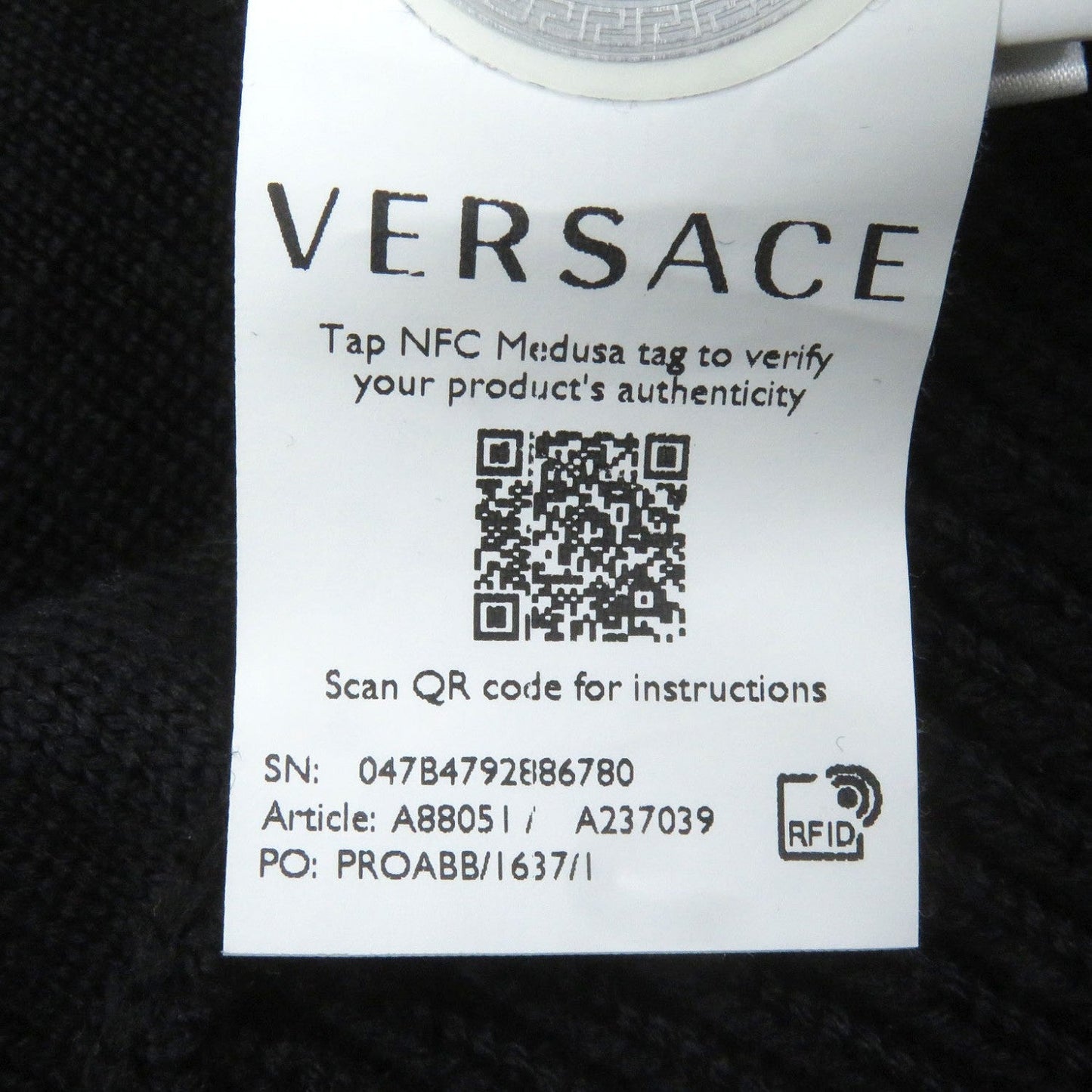 Versace Jacket A88051 Wool Black 44