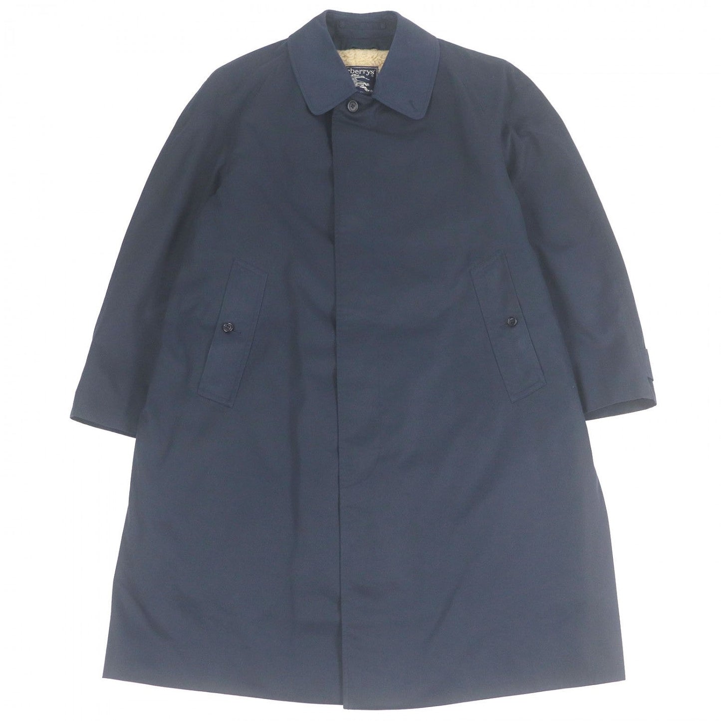 Burberry Stainless Collar Coat Polyester Navy Men'S Size L Equivalent