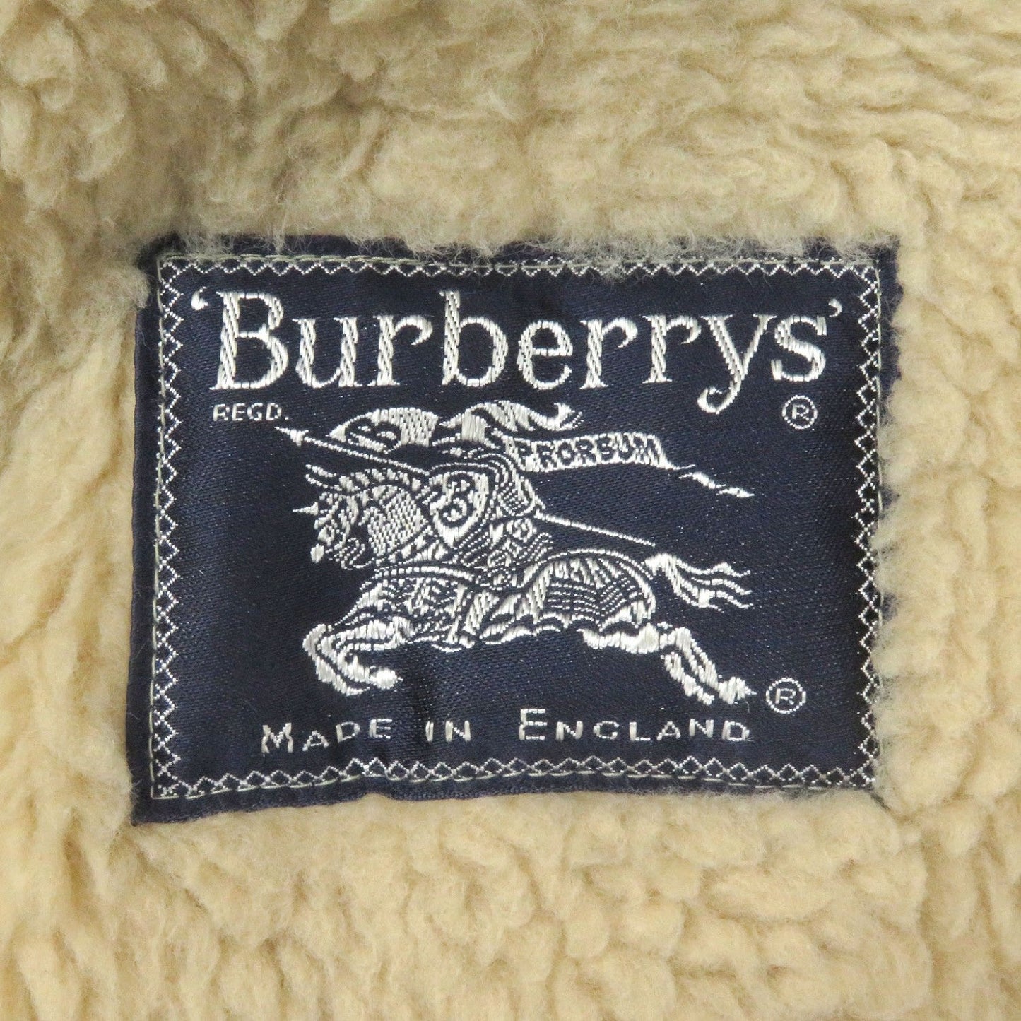Burberry Stainless Collar Coat Polyester Navy Men'S Size L Equivalent