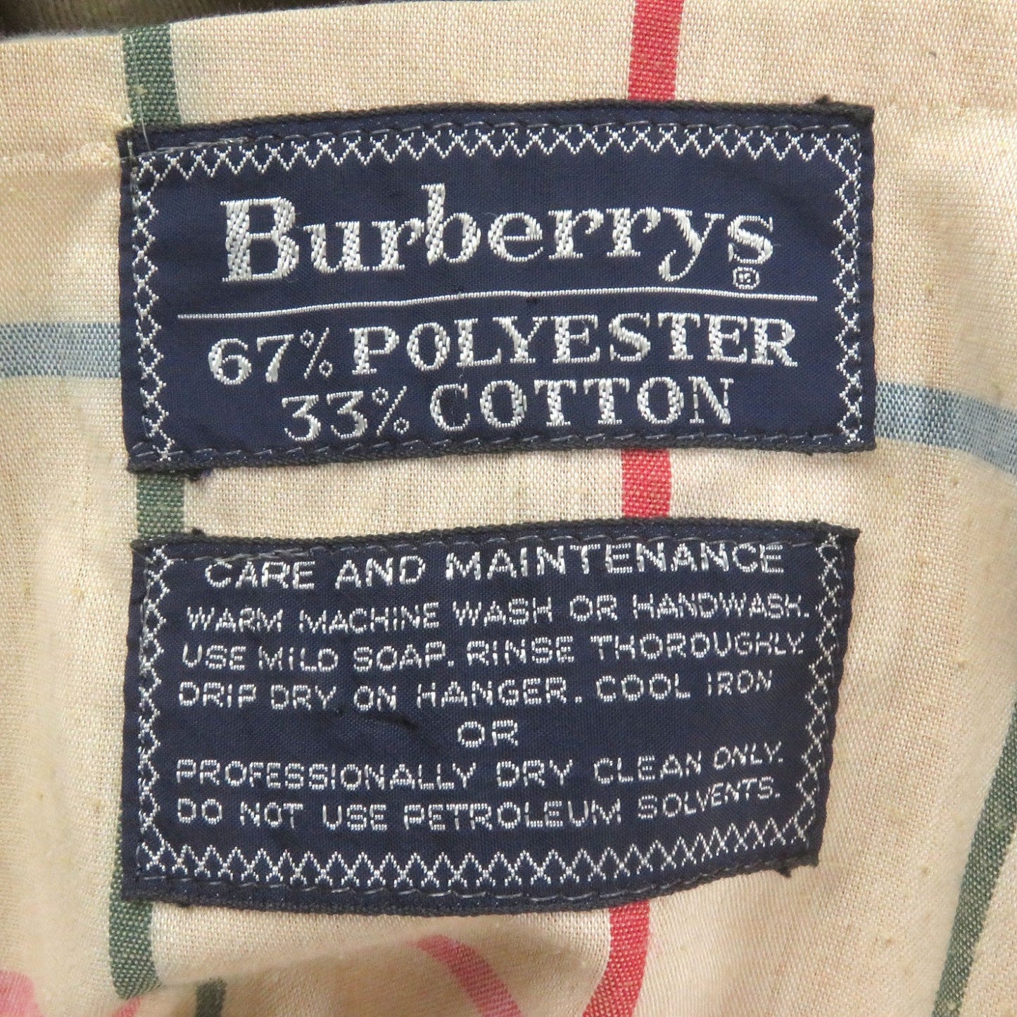 Burberry Stainless Collar Coat Polyester Navy Men'S Size L Equivalent