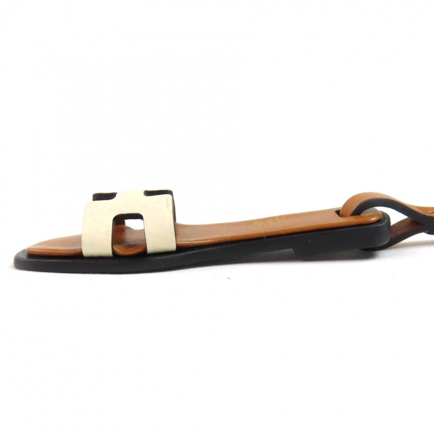 Hermes Bag Charm Leather Brown / Ivory Oran Nano Charm