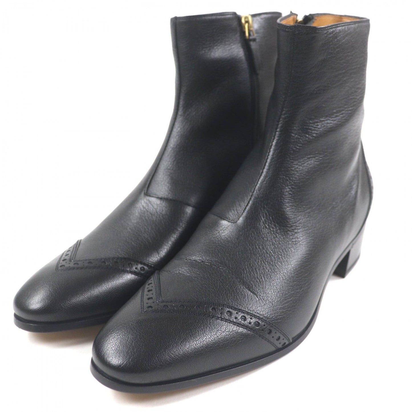 Gucci Short Boots 750322 Leather Black 8