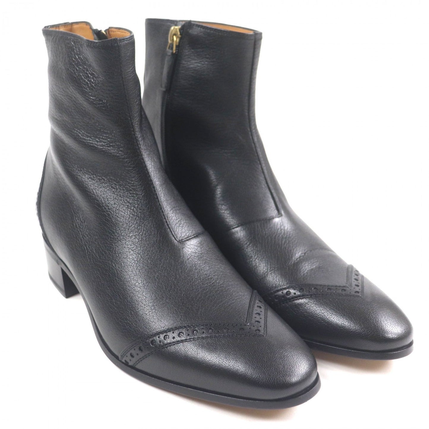 Gucci Short Boots 750322 Leather Black 8