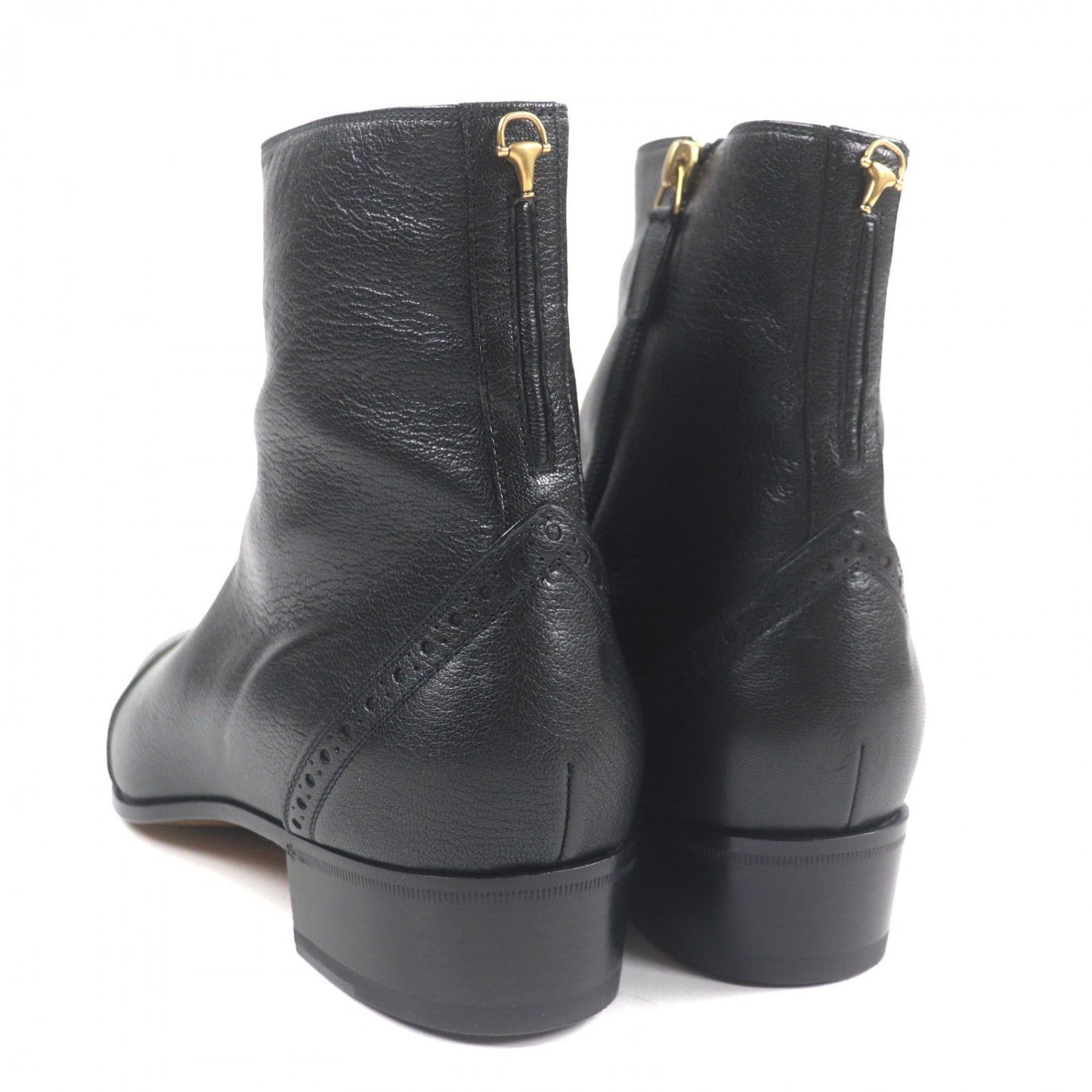 Gucci Short Boots 750322 Leather Black 8