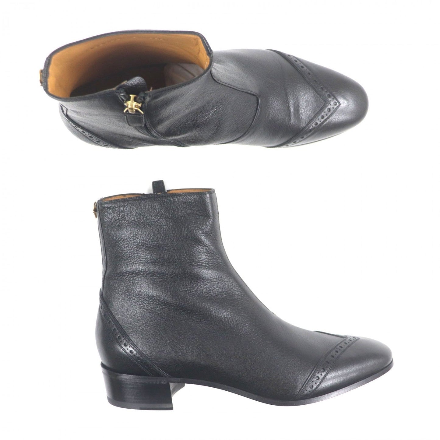 Gucci Short Boots 750322 Leather Black 8