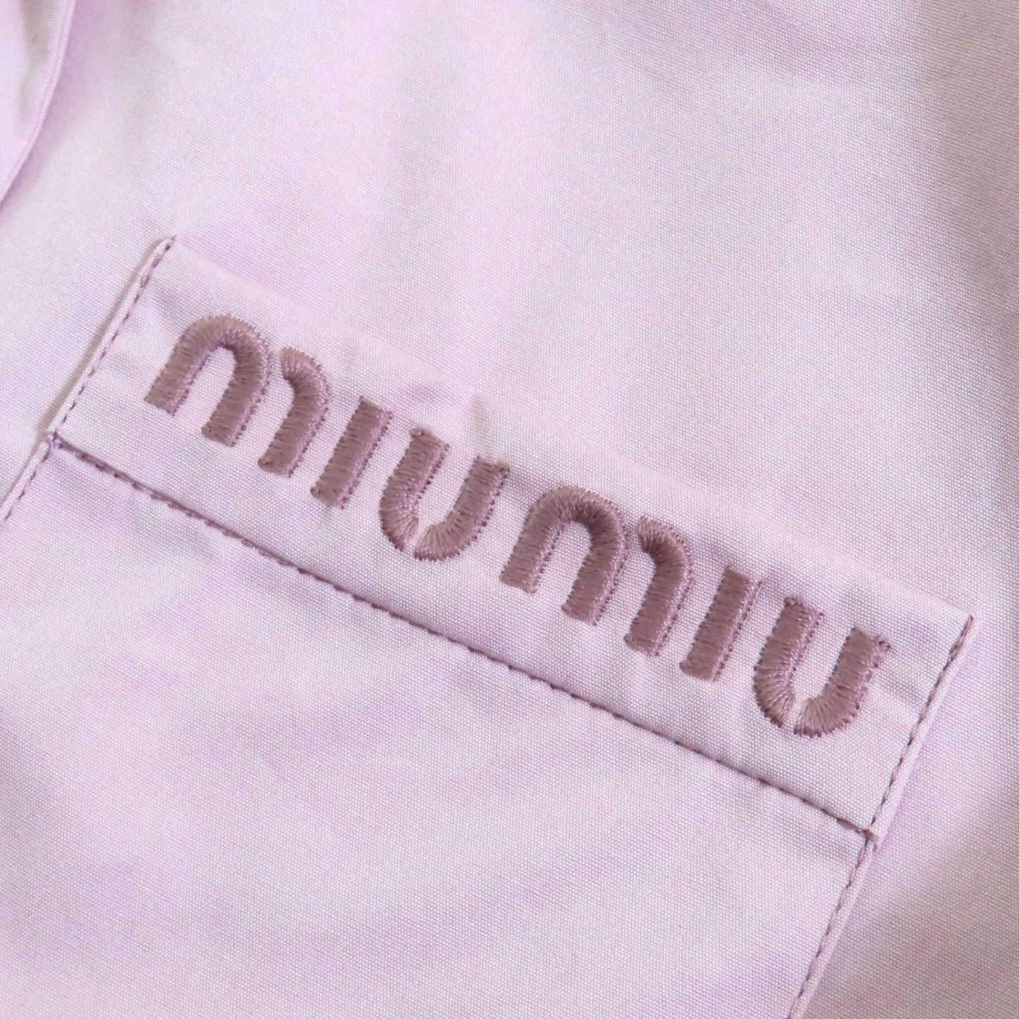 Miumiu Long Sleeve Shirt Mk1888 Cotton Pink Poplin 36