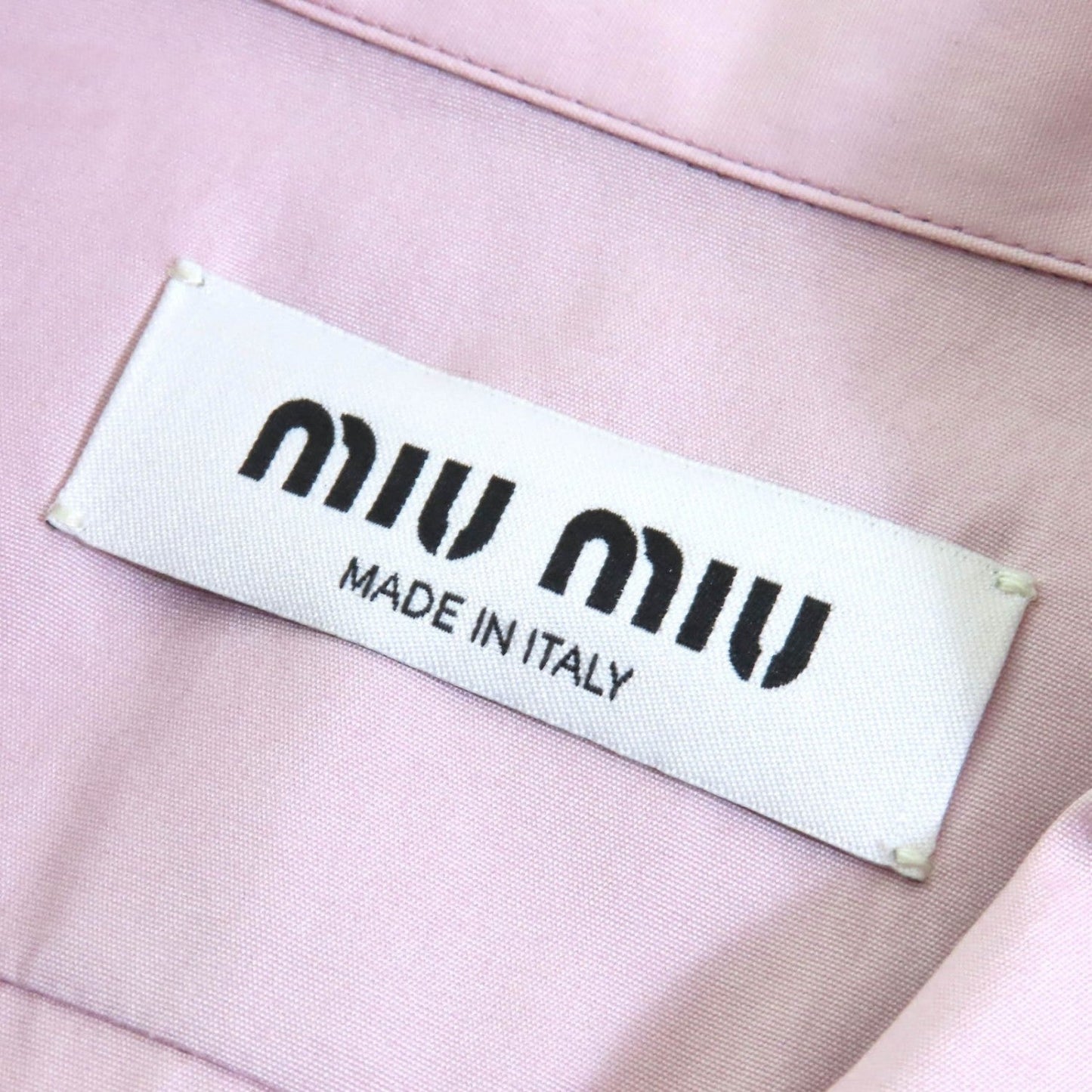 Miumiu Long Sleeve Shirt Mk1888 Cotton Pink Poplin 36