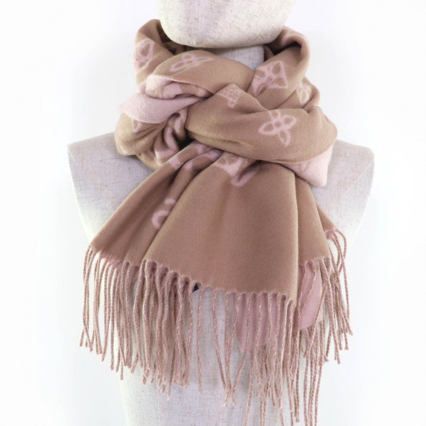 Louis Vuitton Scarf M79543 Cashmere Pink Echarpe Reykjavik Precious Dragon