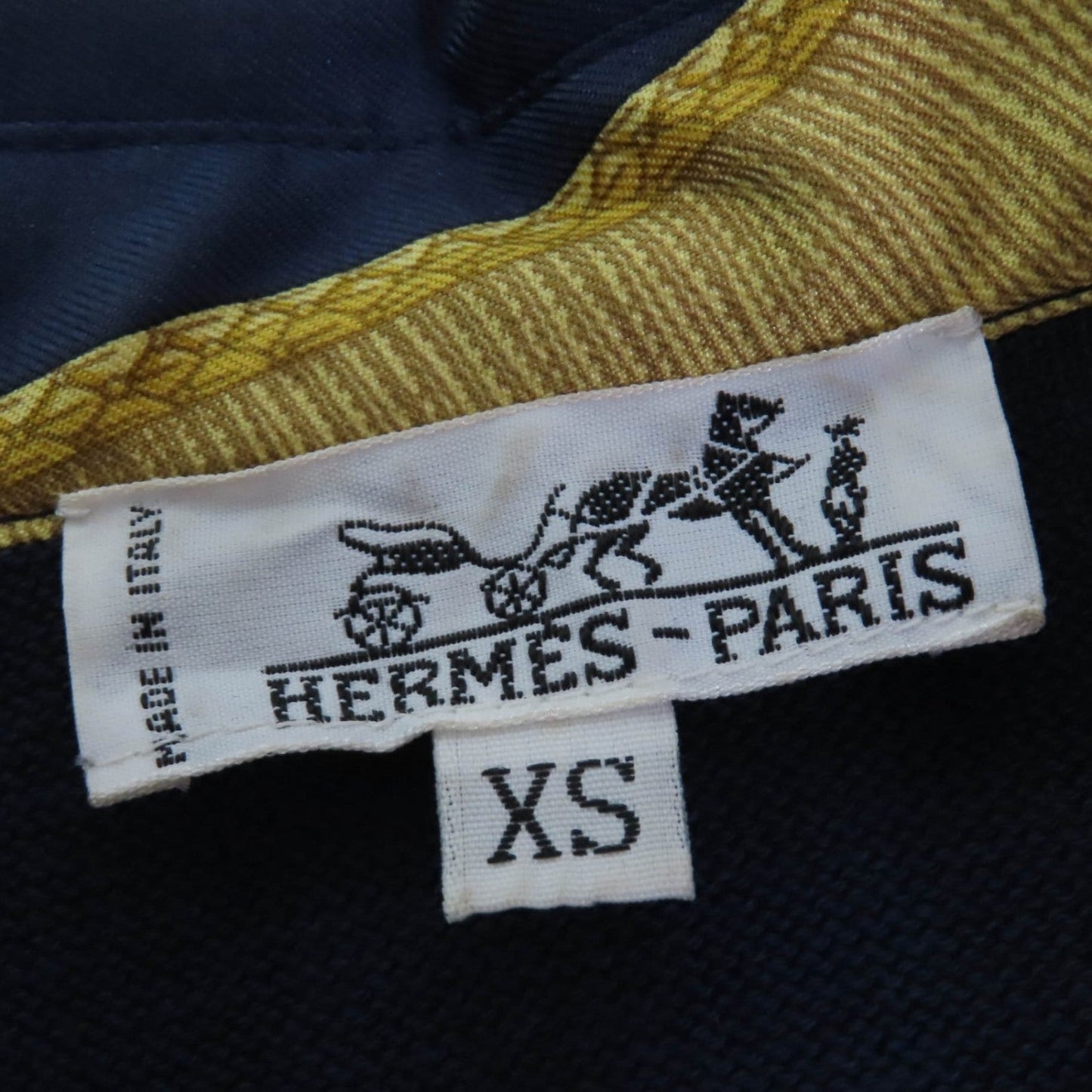Hermes Long Sleeve Shirt Silk Navy Type Xs