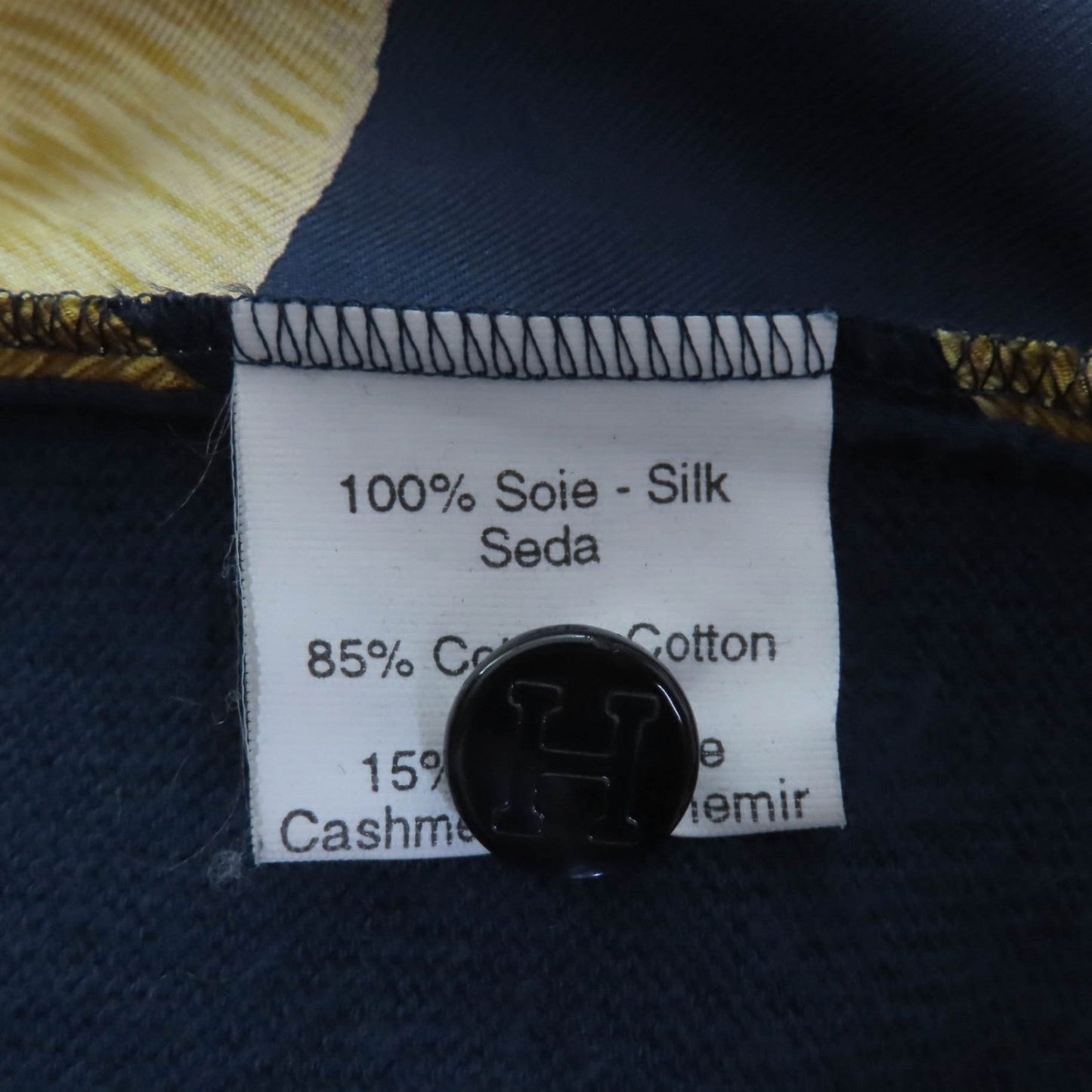 Hermes Long Sleeve Shirt Silk Navy Type Xs