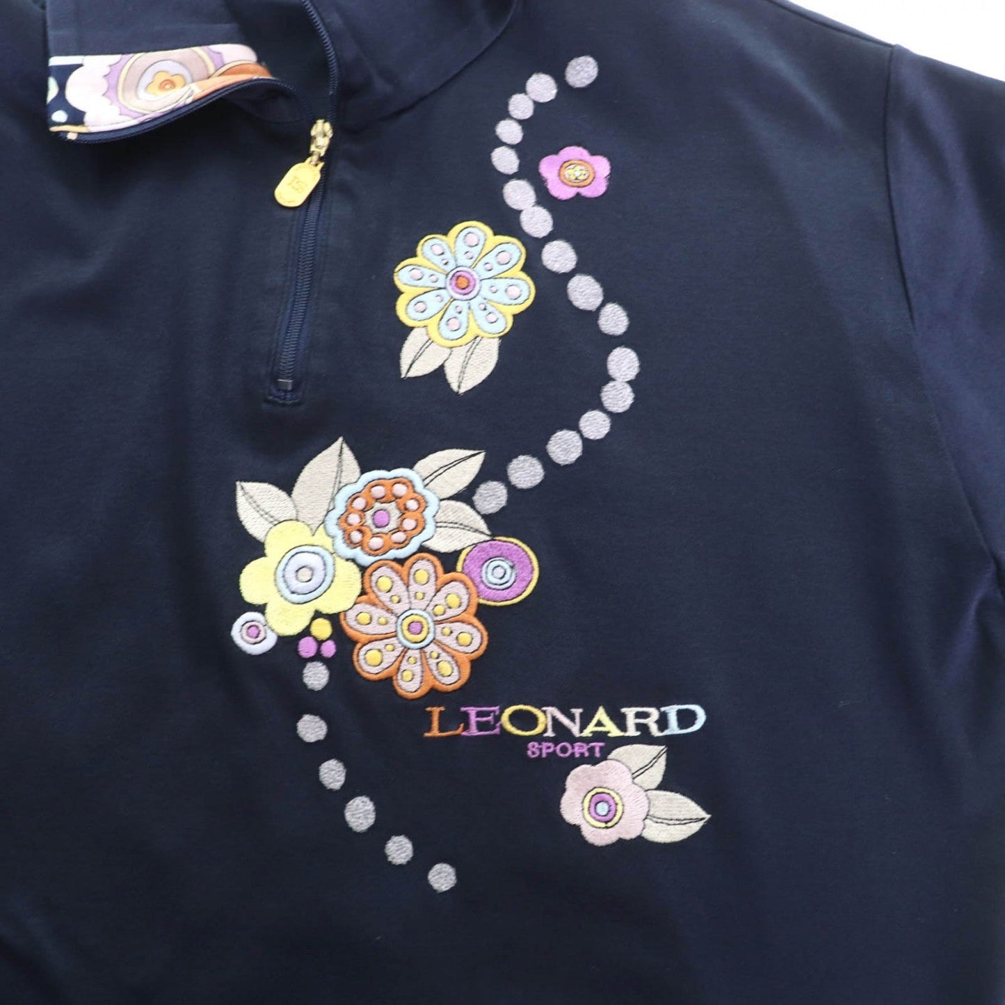 Leonard Sport Short Sleeve T-Shirt Cotton Navy M