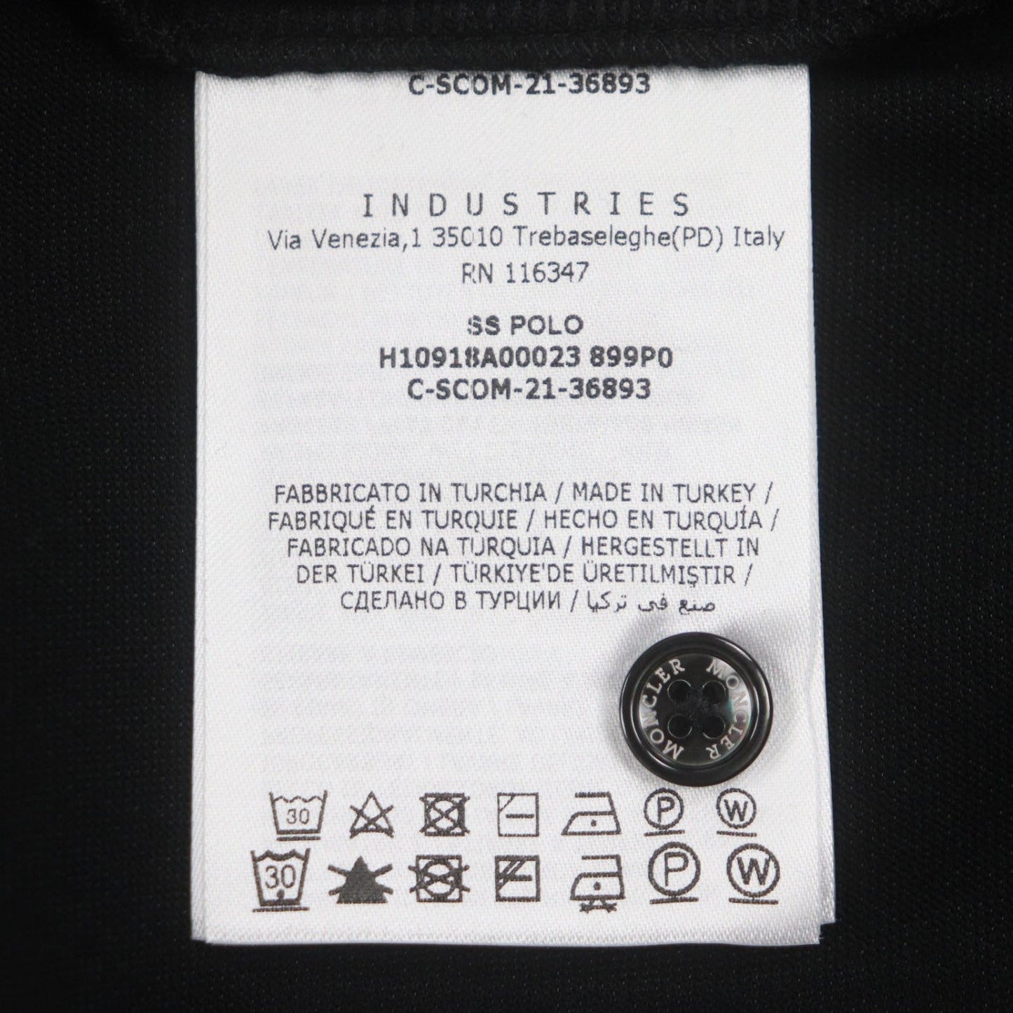 Moncler Short Sleeve Polo Shirt Cotton Black L